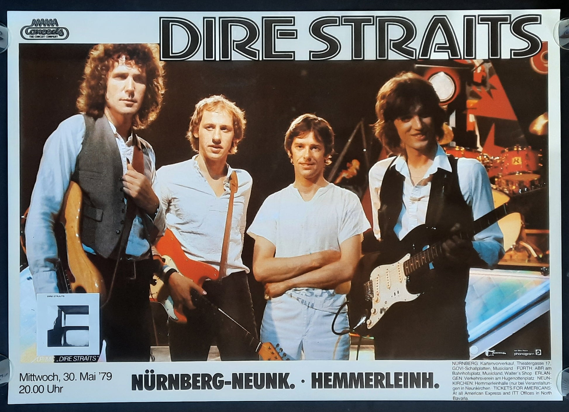 DIRE STRAITS Original Concert Poster July 7, 1992 Frankfurt Germany 1