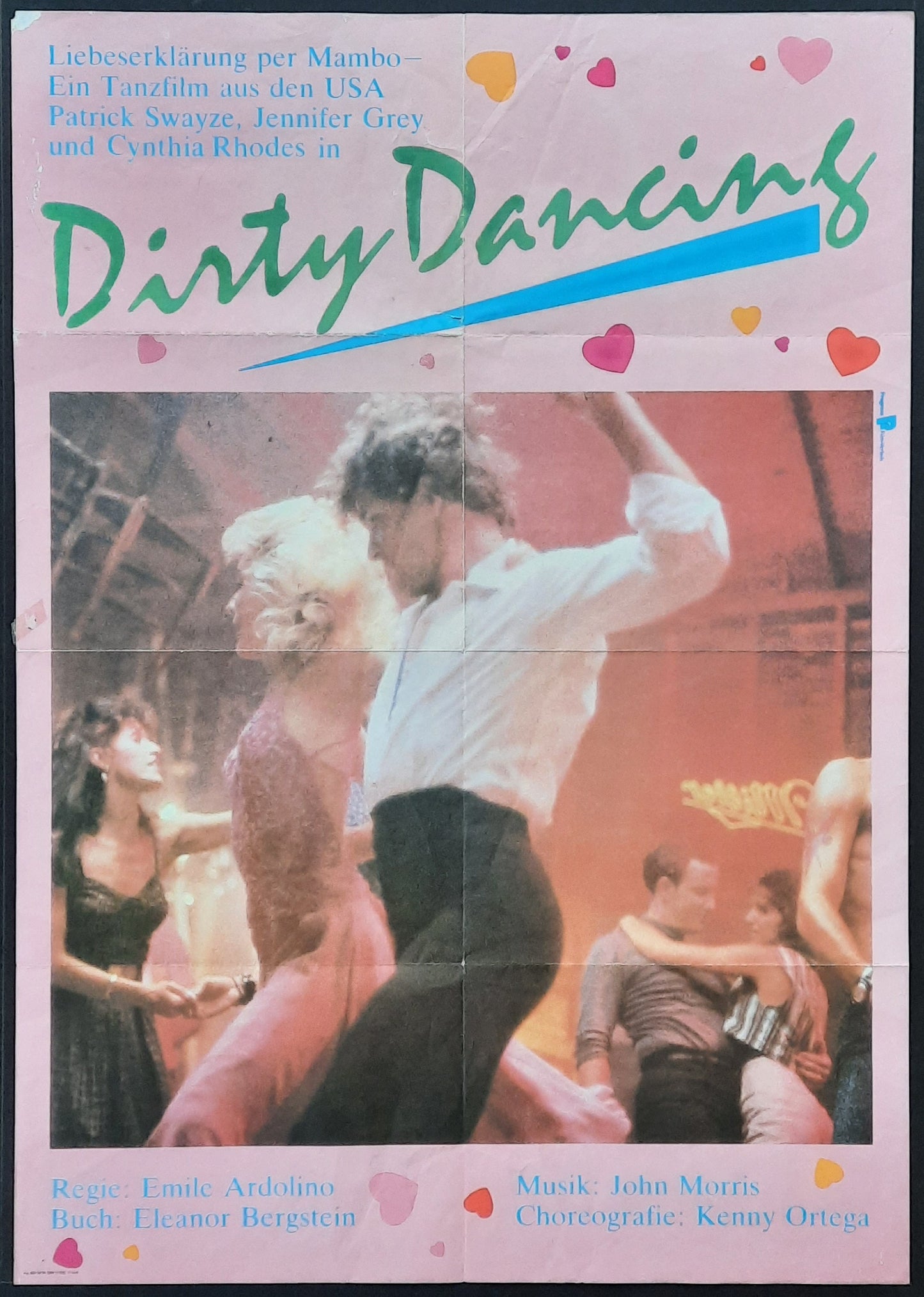 DIRTY DANCING Original Movie Poster 1983 Patrck Swayze Jennifer Grey German 1-Sheet