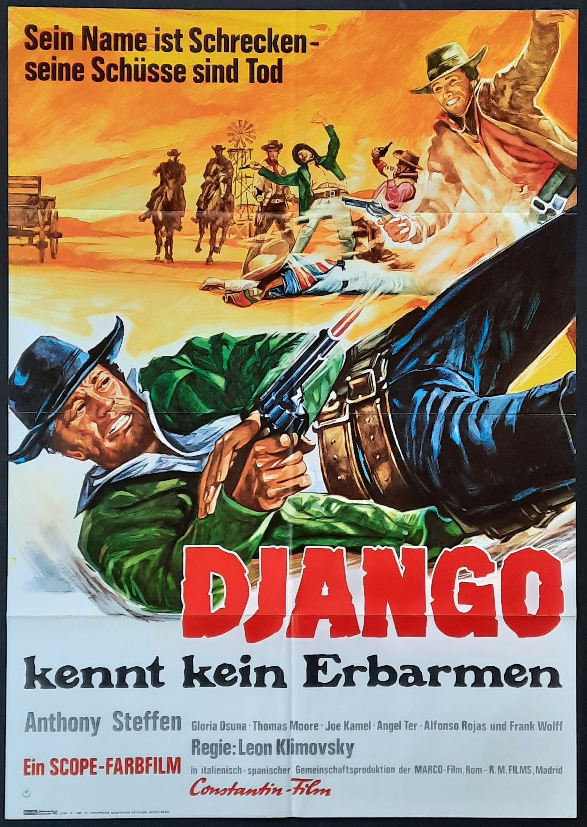 DJANGO - A FEW DOLLARS FOR DJANGO Original Movie Poster 1966 Anthony Steffen German 1 Sheet-Poster