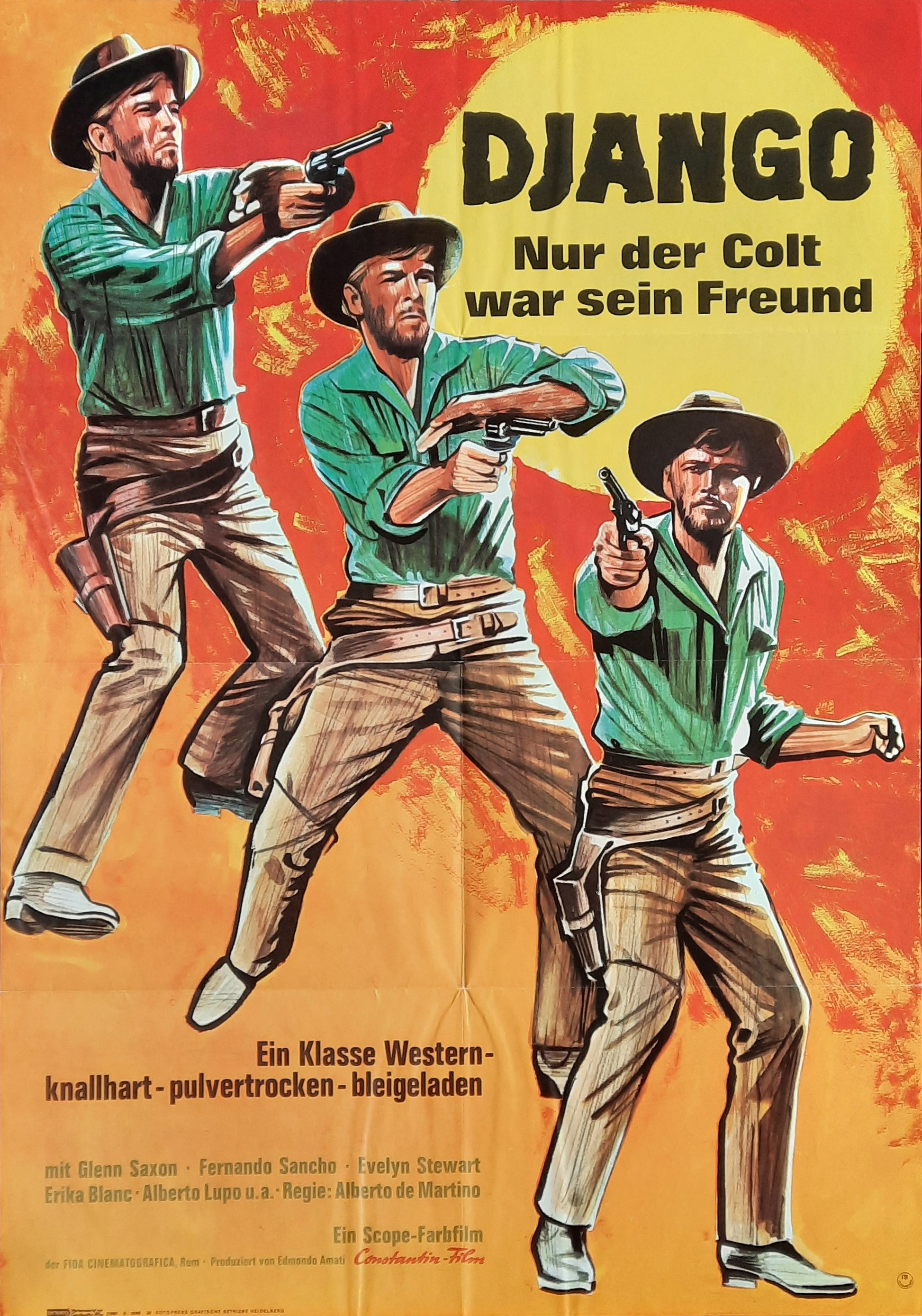 DJANGO - "Spara Per Primo"  Original Movie Poster 1966 German 1-Sheet