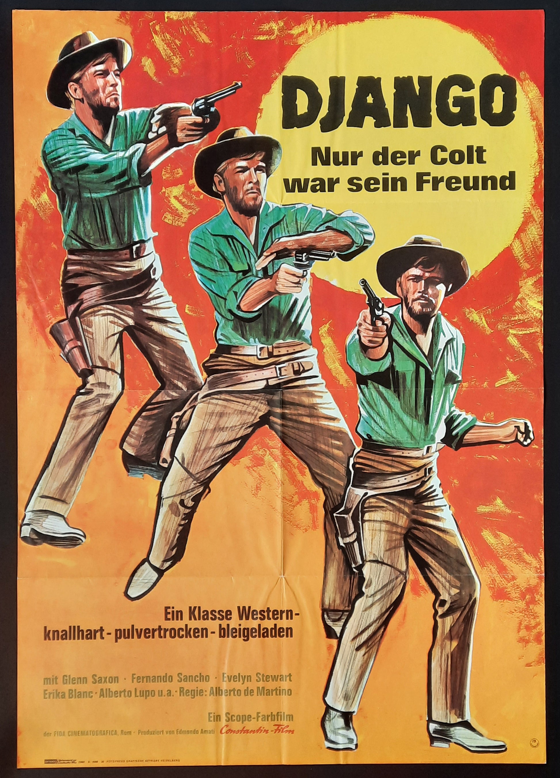 DJANGO - "Spara Per Primo"  Original Movie Poster 1966 German 1-Sheet 1