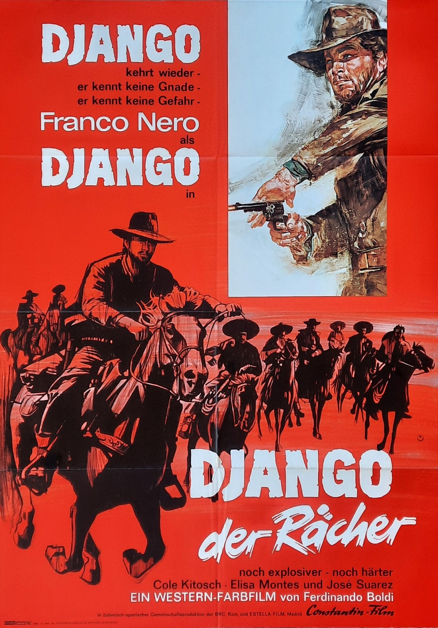 DJANGO THE AVENGER Original Movie Poster 1967 Granco Nero German 1 Sheet