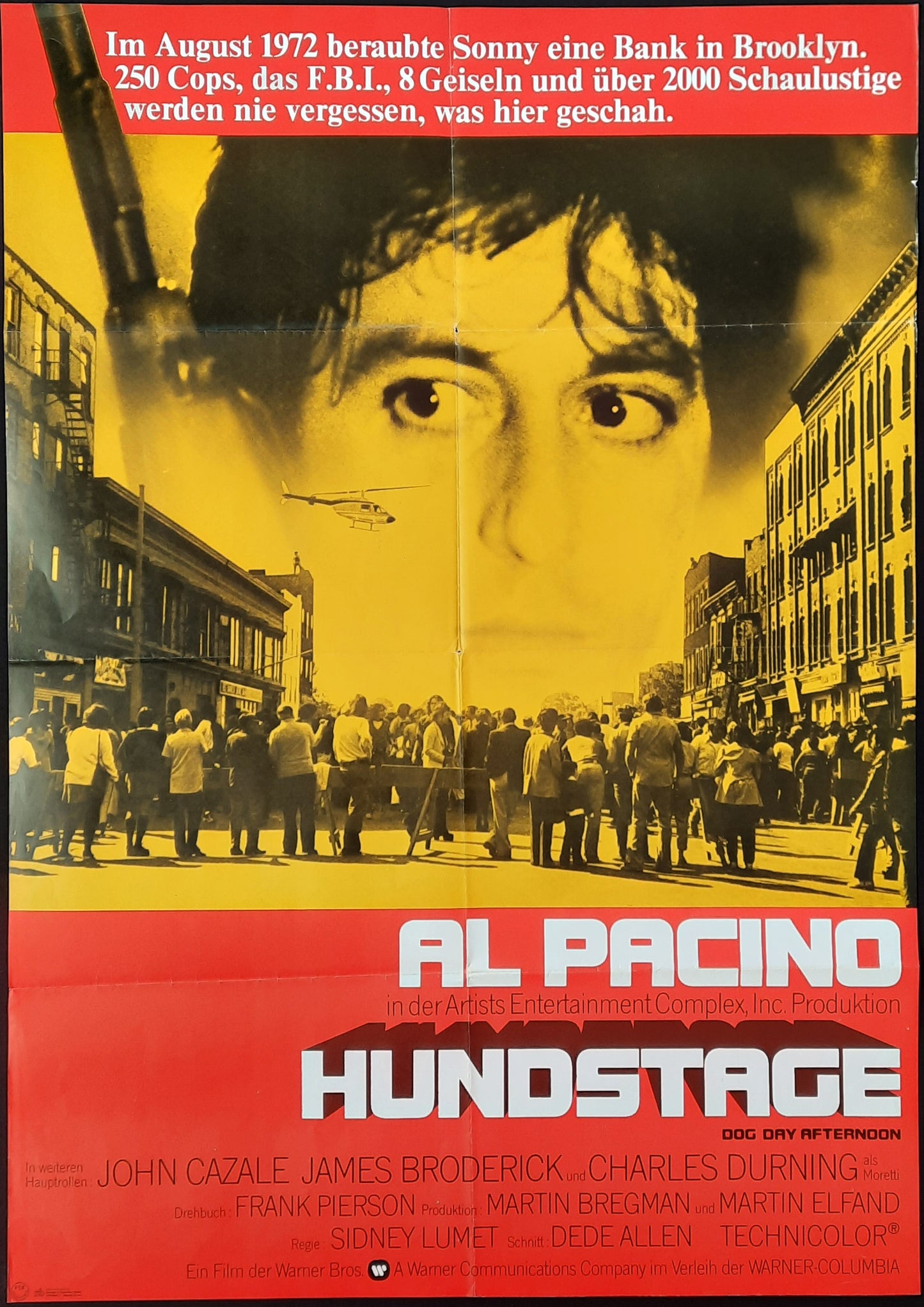 DOG DAY AFTERNOON Original Movie Poster 1976 Al Pacino German 1-Sheet