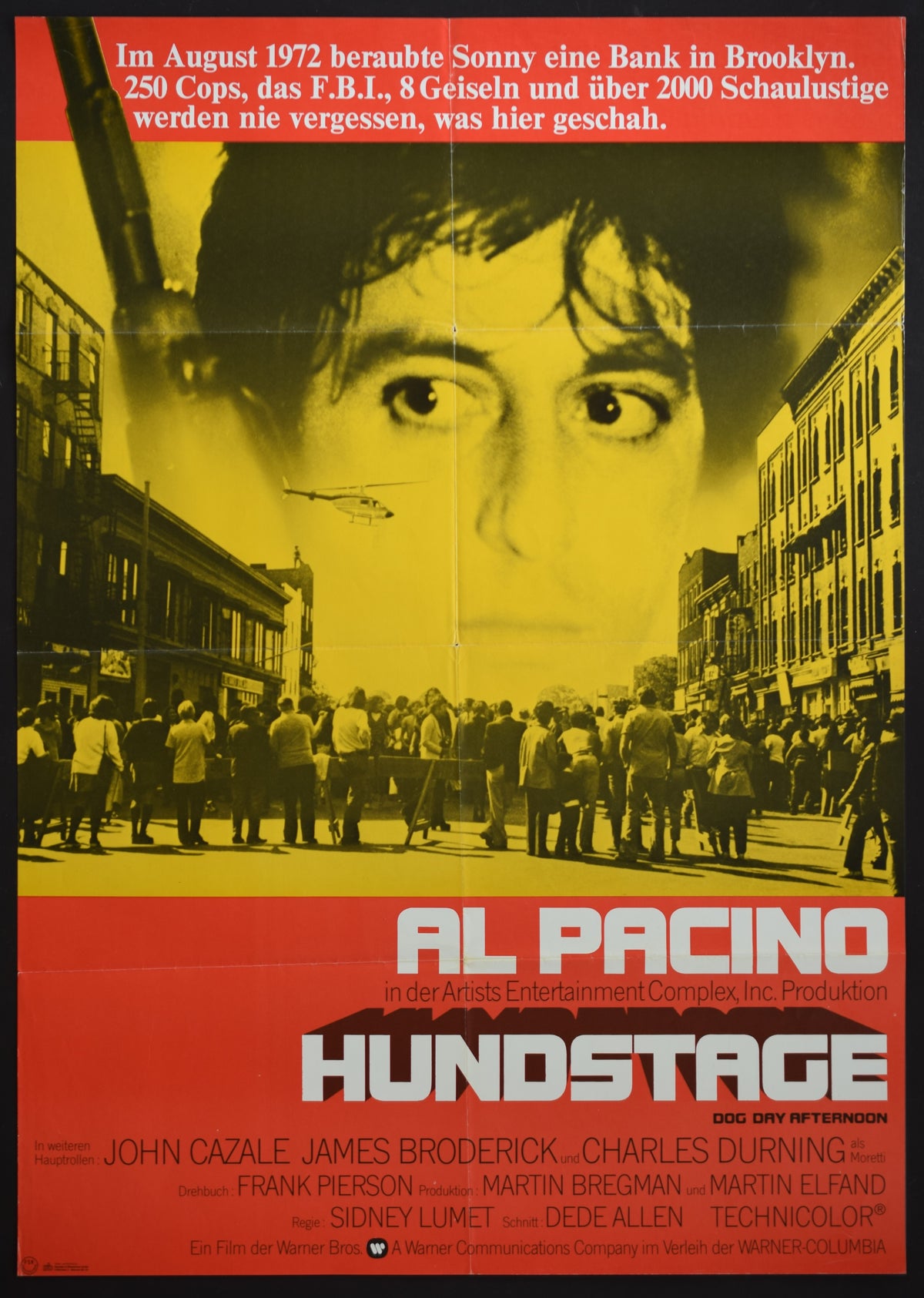 DOG DAY AFTERNOON 1976 Original Movie Poster - Al Pacino. German A1