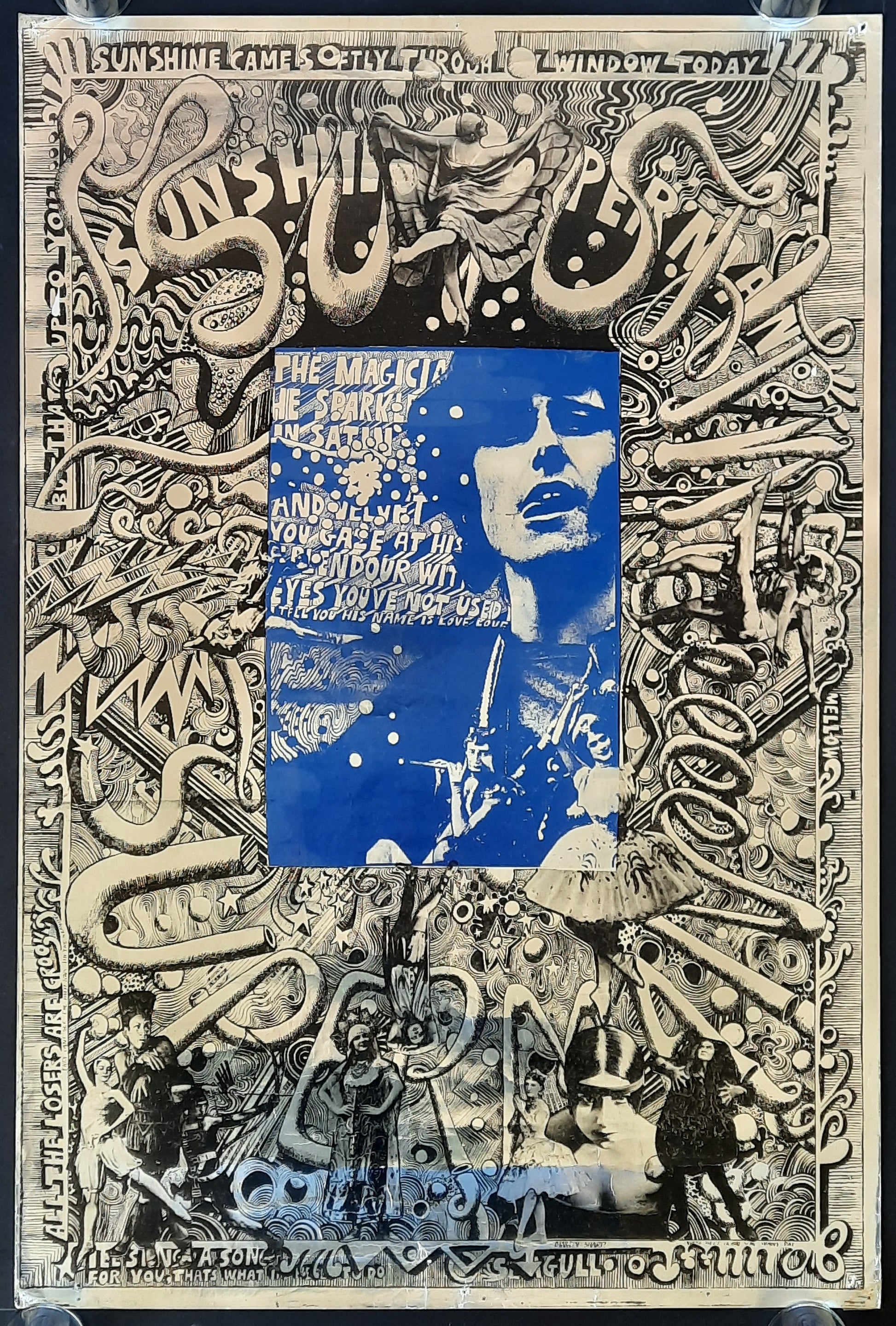 DONOVAN 1967 Original Promotion Poster - SUNSHINE SUPERMAN by Martin Sharp