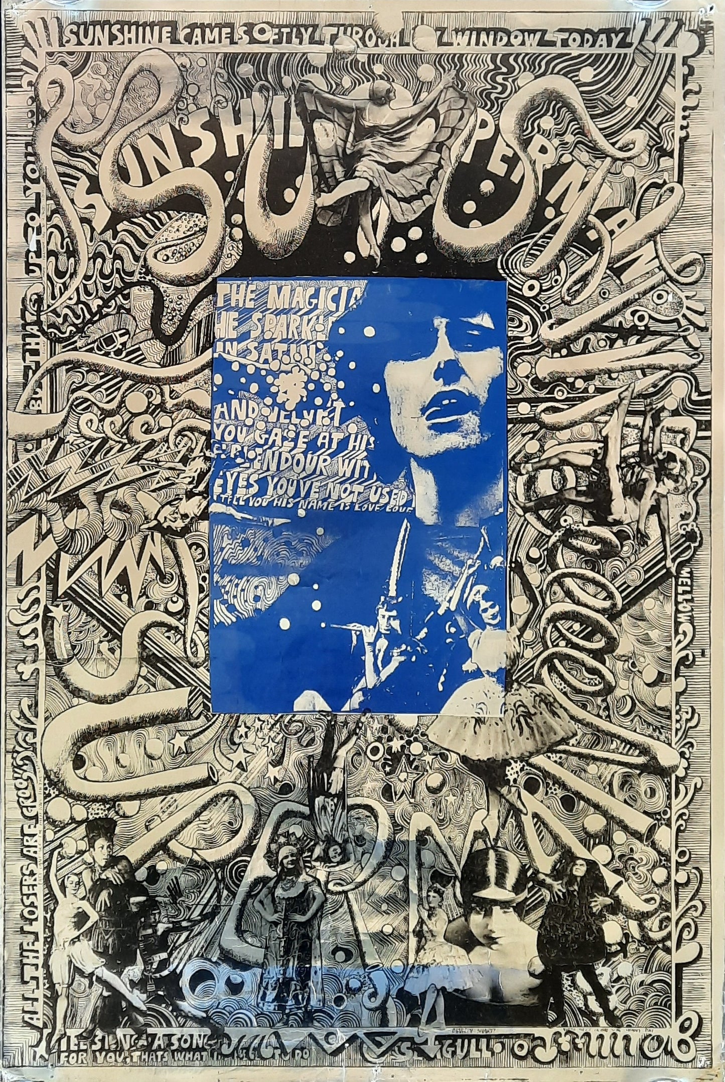 DONOVAN 1967 Original Promotion Poster - SUNSHINE SUPERMAN by Martin Sharp