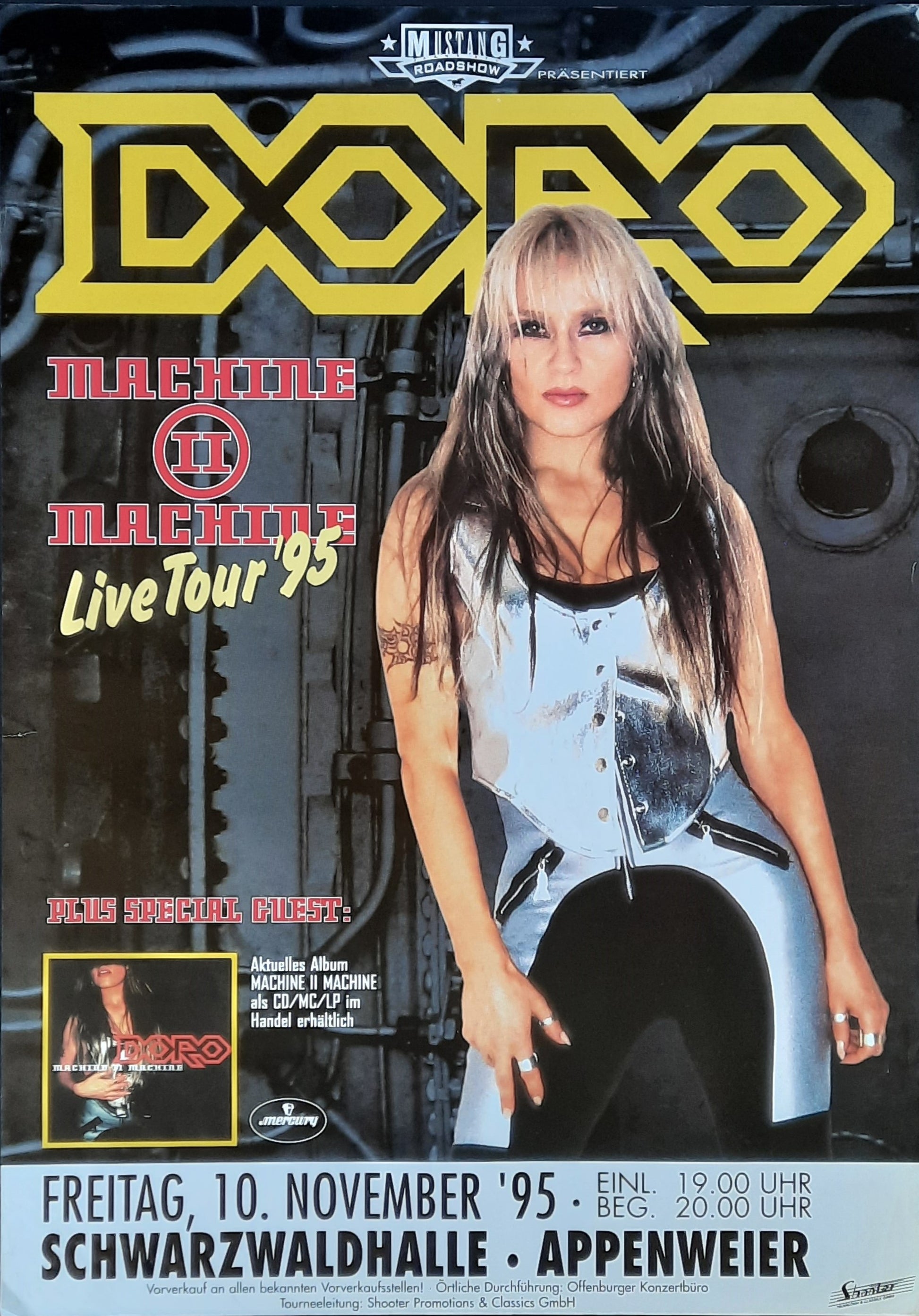 DORO Original Concert Poster November 10, 1995 Appenweier Germany