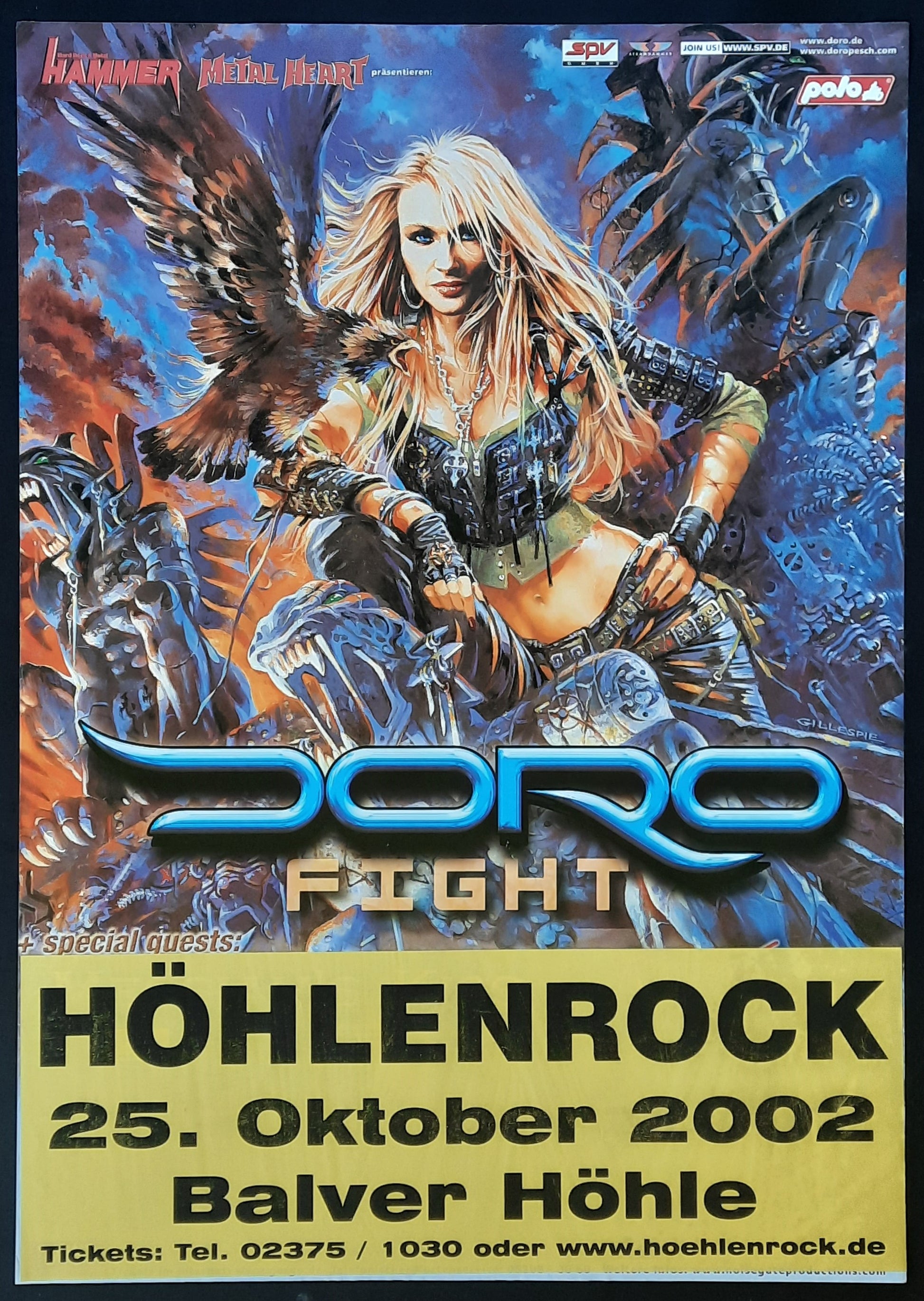 DORO Original Concert Poster October 25, 2002 Balver Germany
