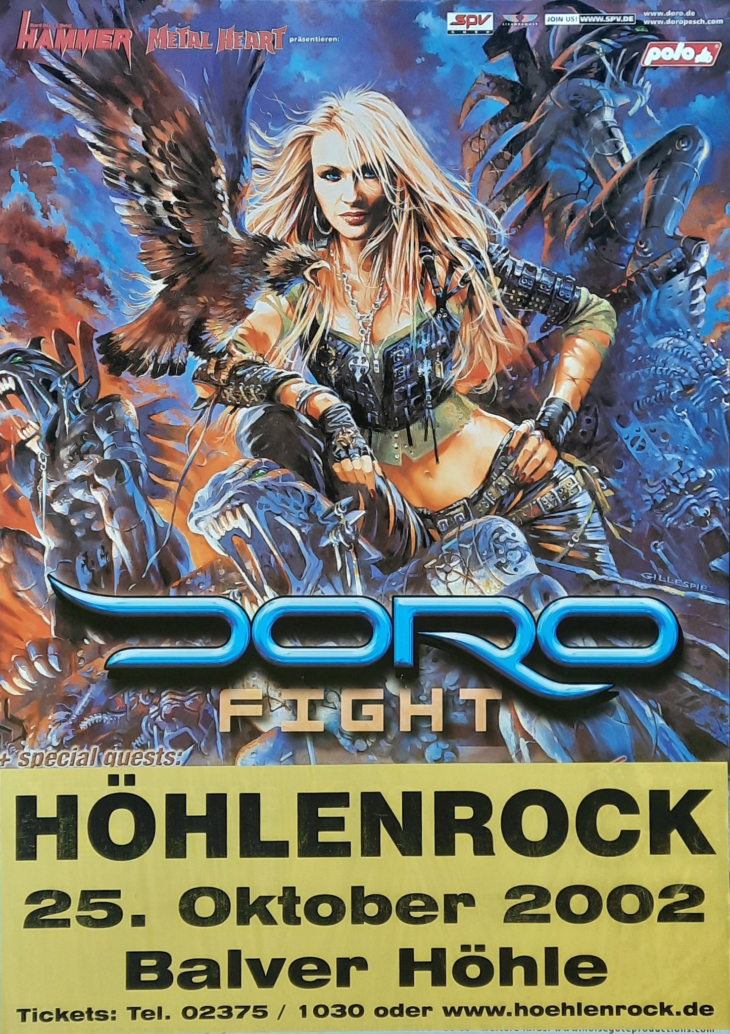 DORO Original Concert Poster October 25, 2002 Balver Germany