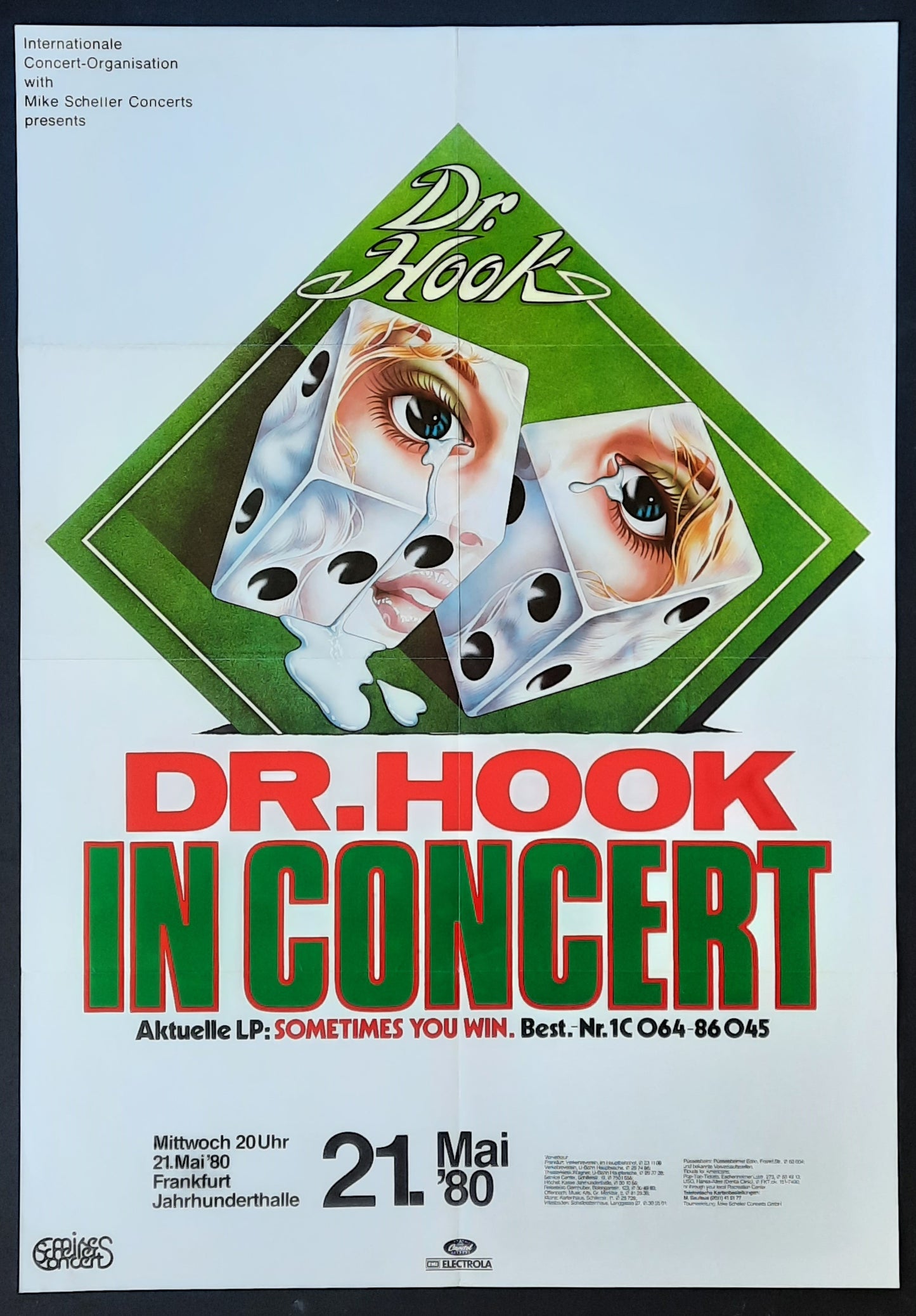DR. HOOK Original Concert Poster May 21, 1980 Frankfurt Germany 1