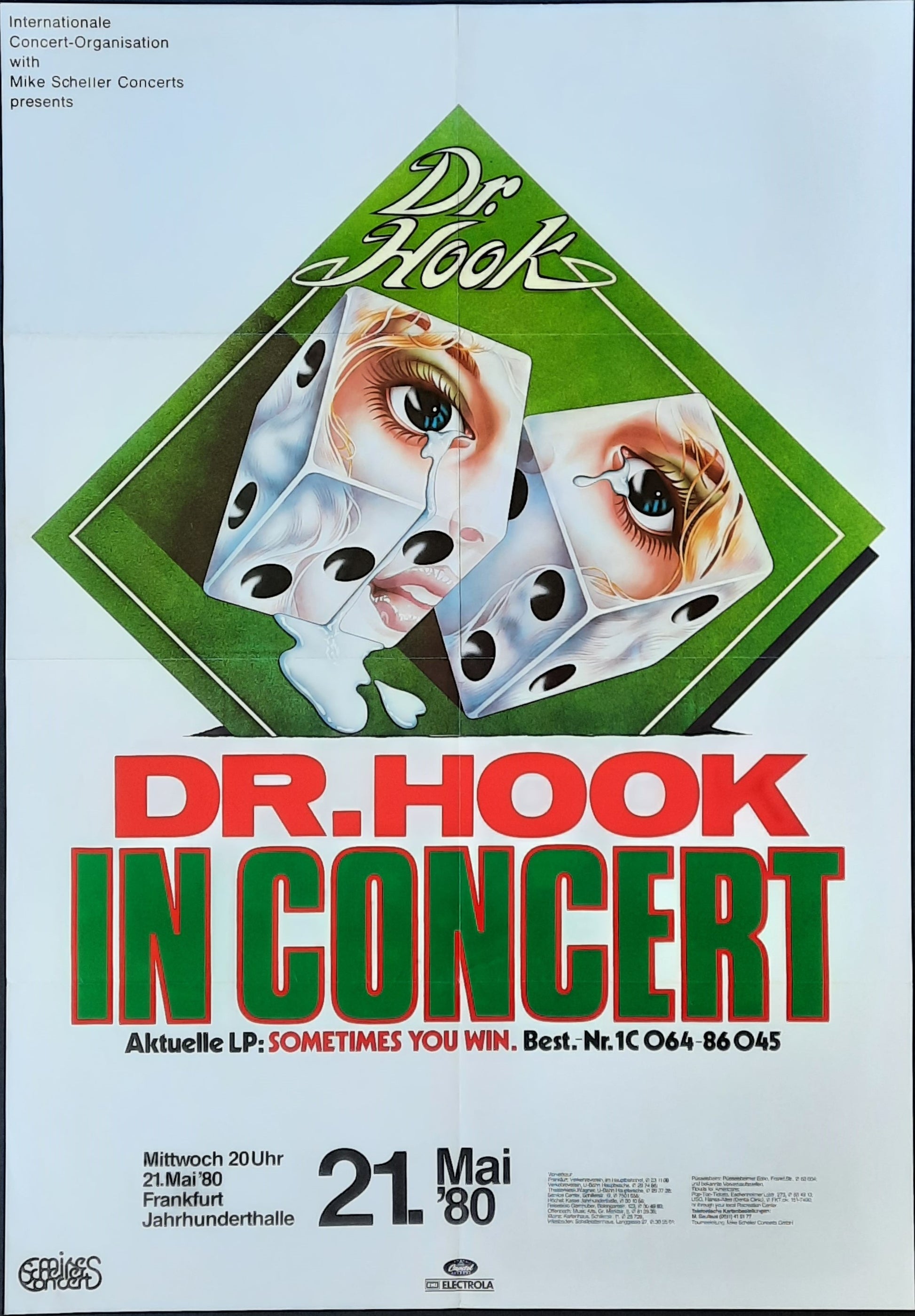 DR. HOOK Original Concert Poster May 21, 1980 Frankfurt Germany 1
