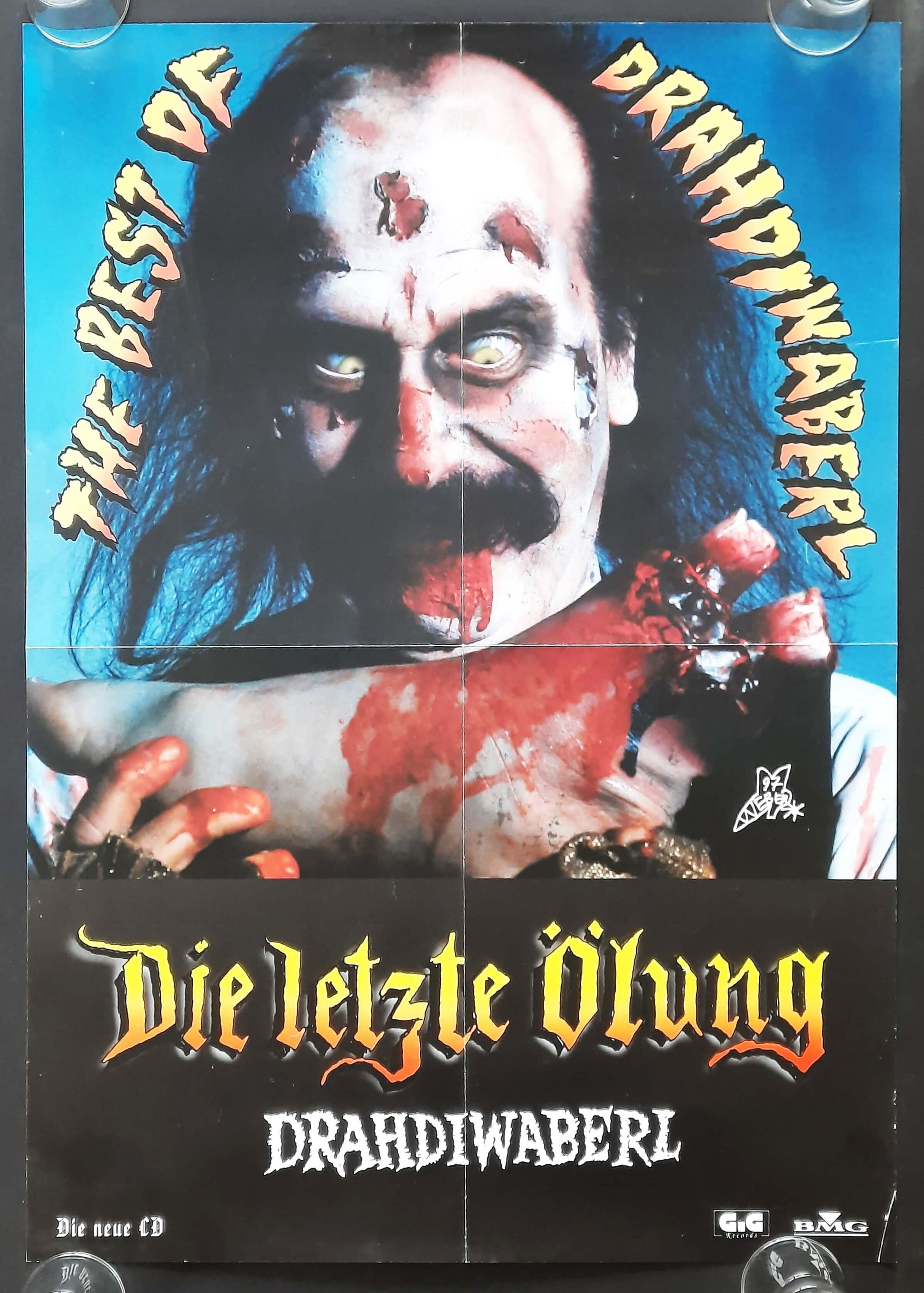 DRAHDIWABERL Original Promotion Poster - 1997 Album DIE LETZTE ÖLUNG