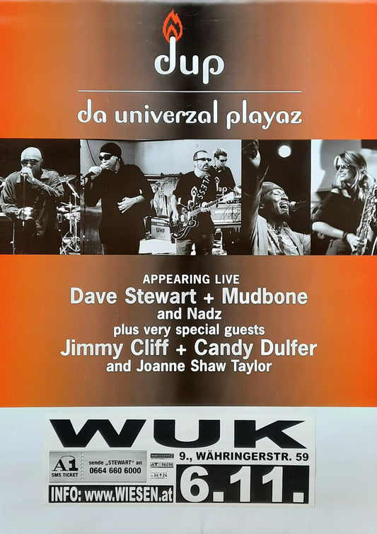 DUP - DA UNIVERZAL PLAYAZ (Cliff, Dulfer, Stewart, Mudbone, Taylor) Original oncert Poster