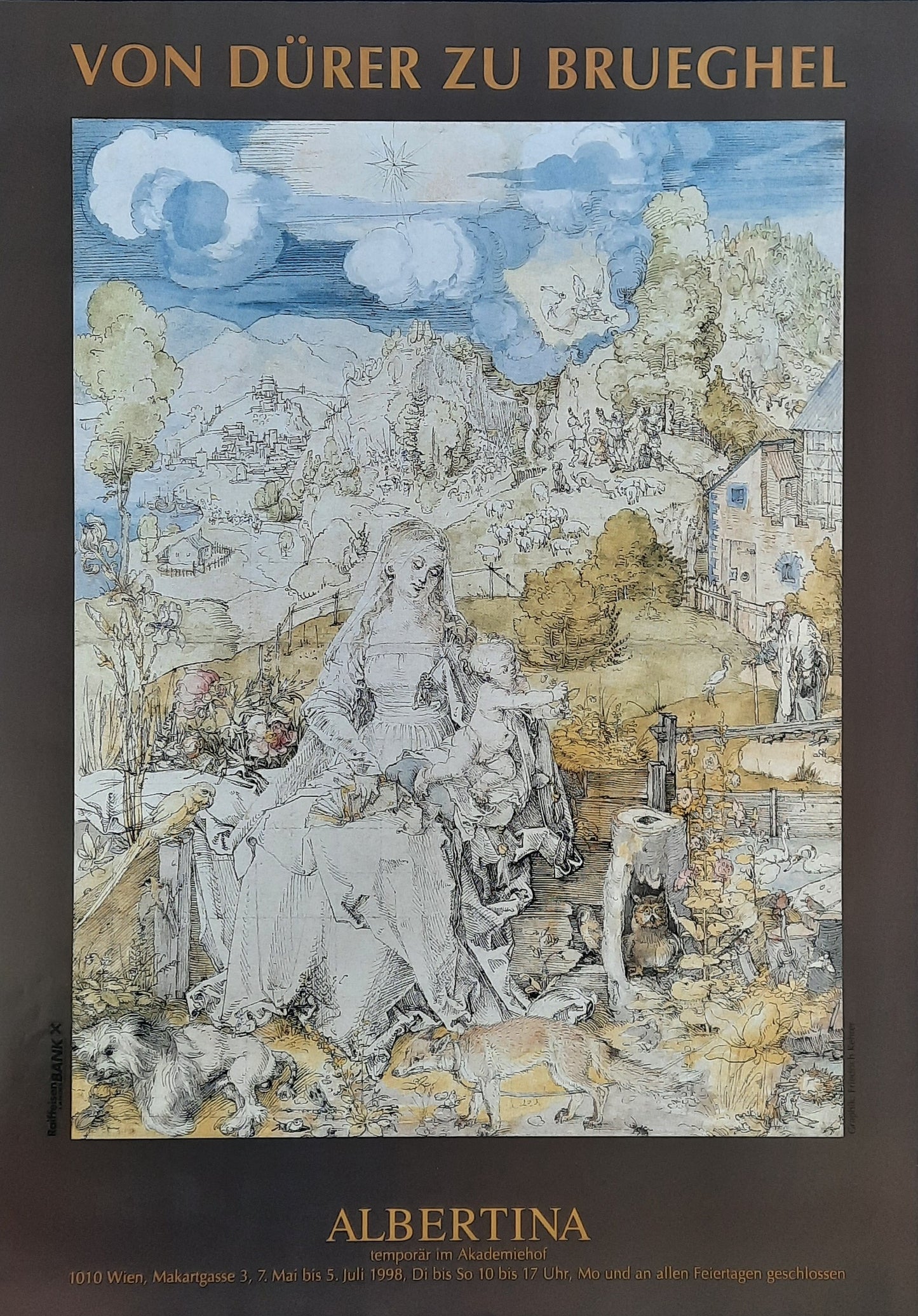 ALBRECHT DÜRER & PIETER BRUEGHEL 1998 Original Exhibition Poster - Albertina Vienna Austria