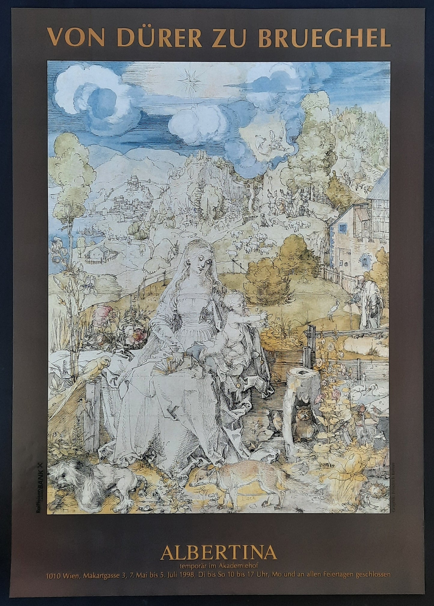 ALBRECHT DÜRER & PIETER BRUEGHEL 1998 Original Exhibition Poster - Albertina Vienna Austria