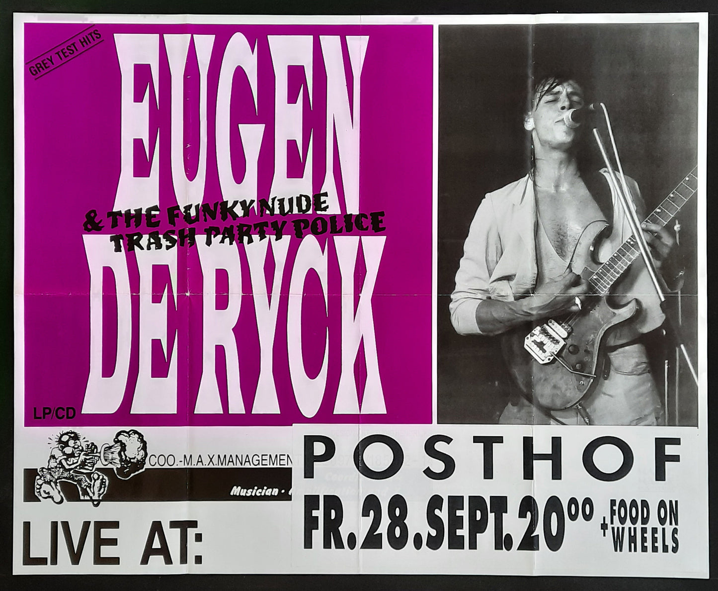 EUGEN DE RYCK 1990 Concert Poster Sep 28th Linz Austria 1st print