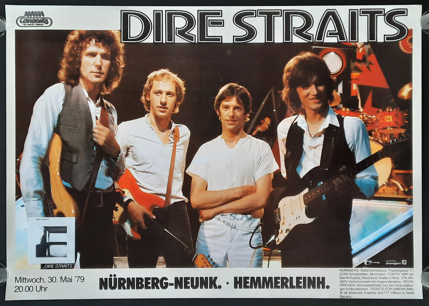 DIRE STRAITS 1979 Concert Poster May 30th Nürnberg Germany 1st print