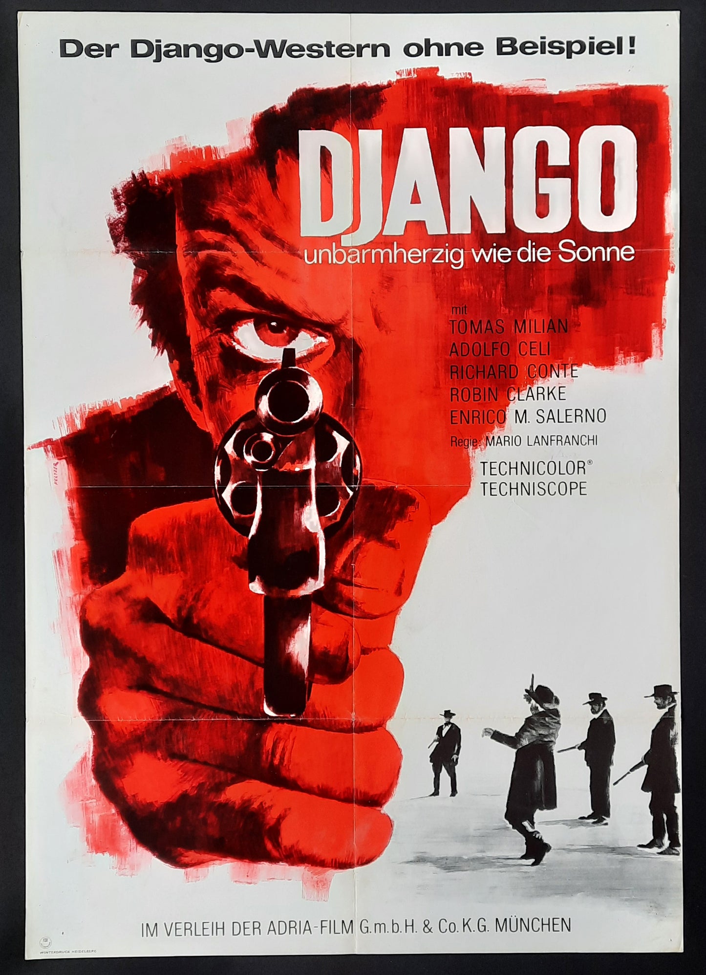 DJANGO - "Sentenza di Morte" 1968 German 1-Sheet Movie Poster