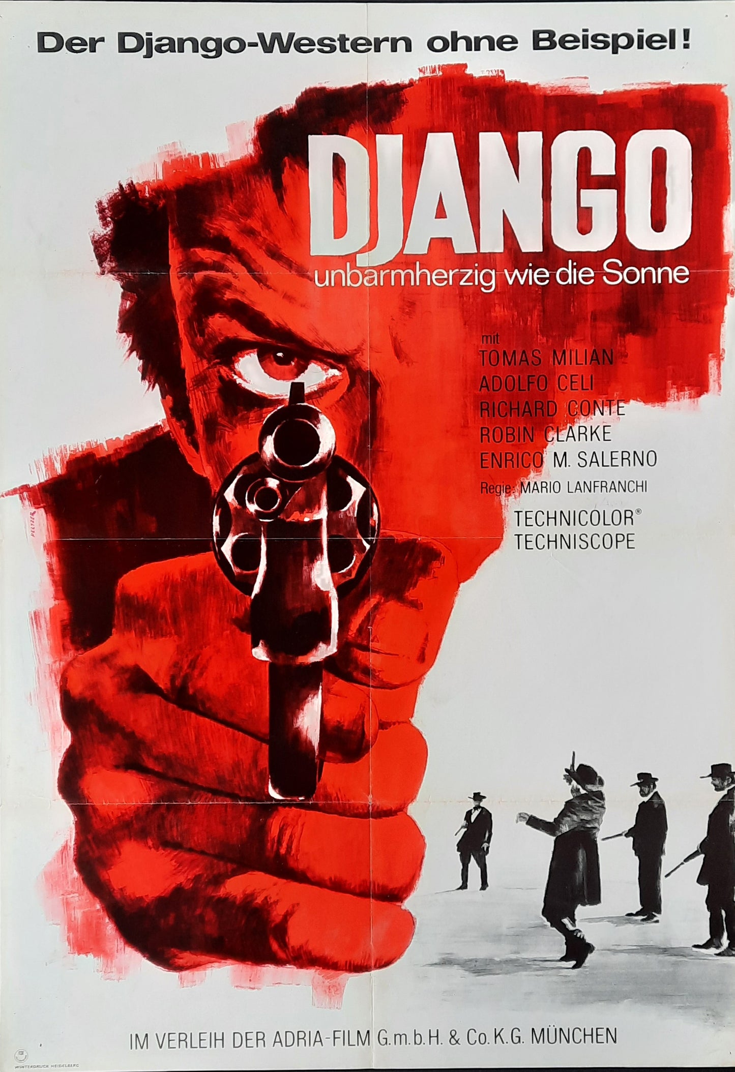 DJANGO - "Sentenza di Morte" 1968 German 1-Sheet Movie Poster