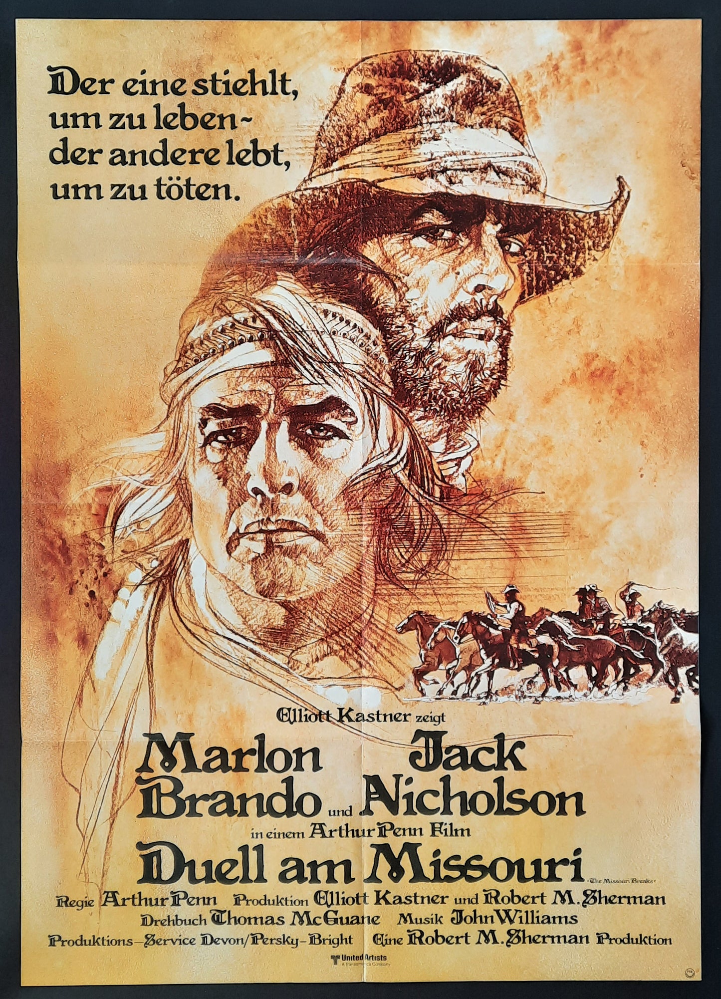 MISSOURI BREAKS 1976 Marlon Brando Jack Nicholson 1-Sheet Movie Poster