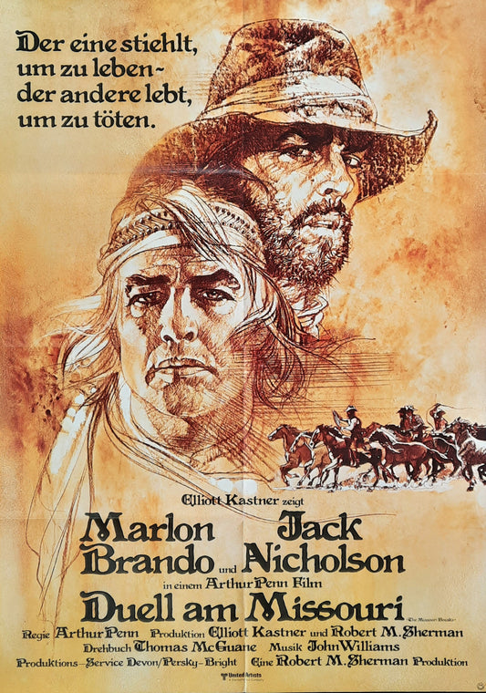 MISSOURI BREAKS 1976 Marlon Brando Jack Nicholson 1-Sheet Movie Poster