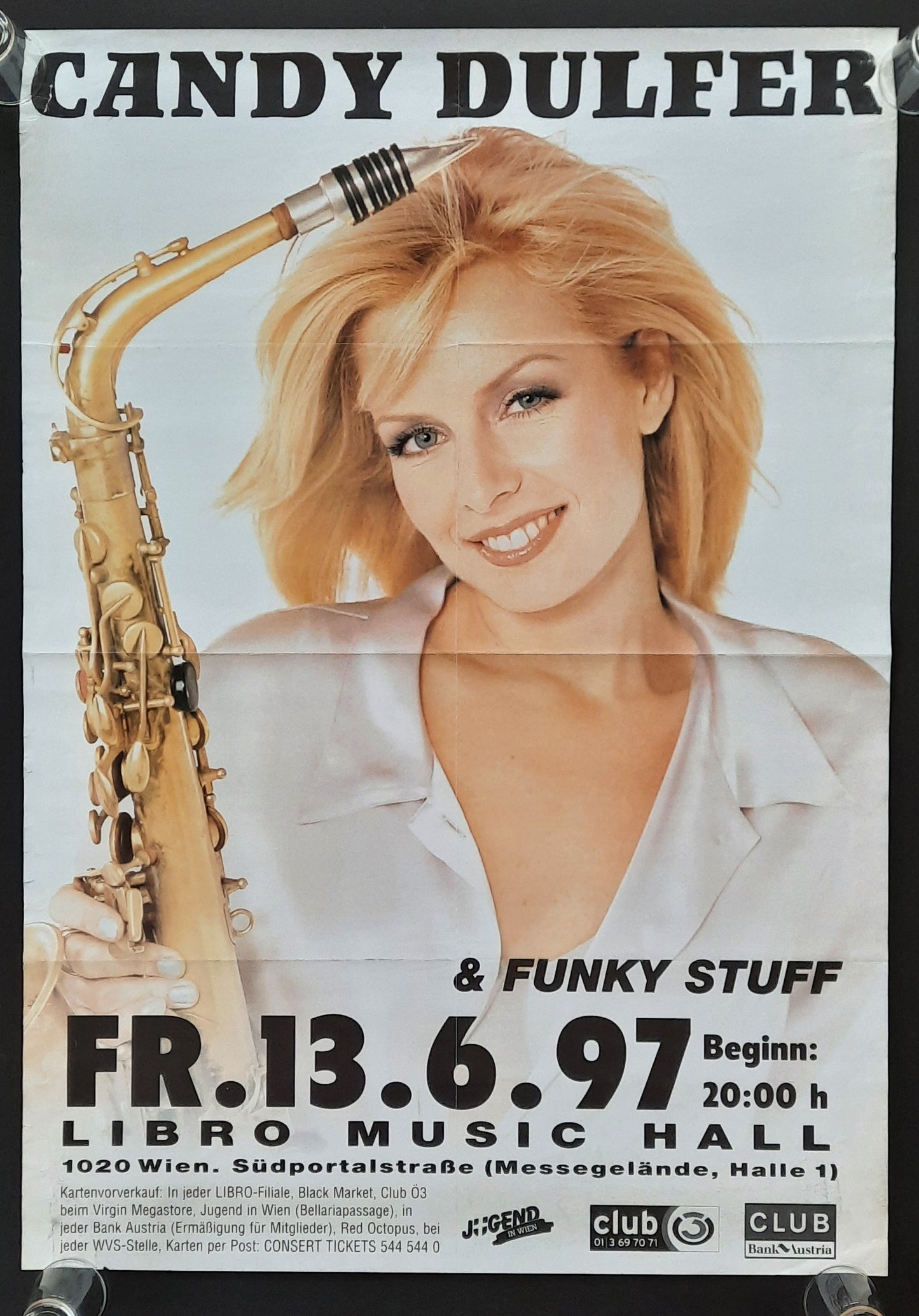 CANDY DULFER 1997 Concert Poster Jun 13th Vienna Austria 1st print