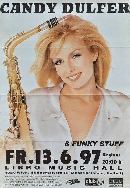 CANDY DULFER 1997 Concert Poster Jun 13th Vienna Austria 1st print