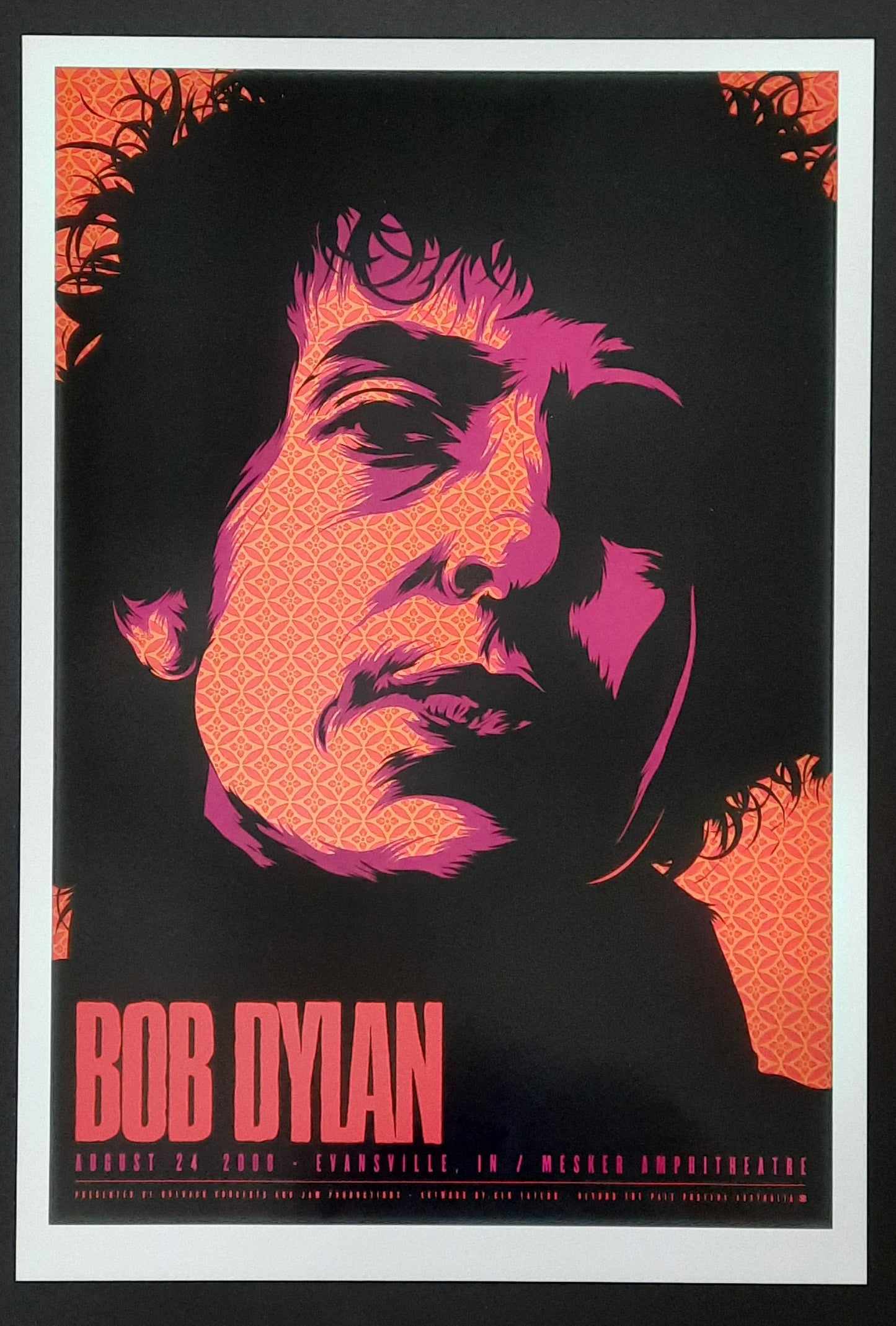 BOB DYLAN 2008 Gig Poster Aug 24th Evansville, Australia by Ken Taylor