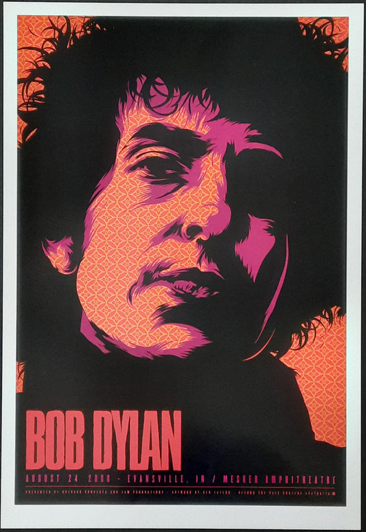 BOB DYLAN 2008 Gig Poster Aug 24th Evansville, Australia by Ken Taylor