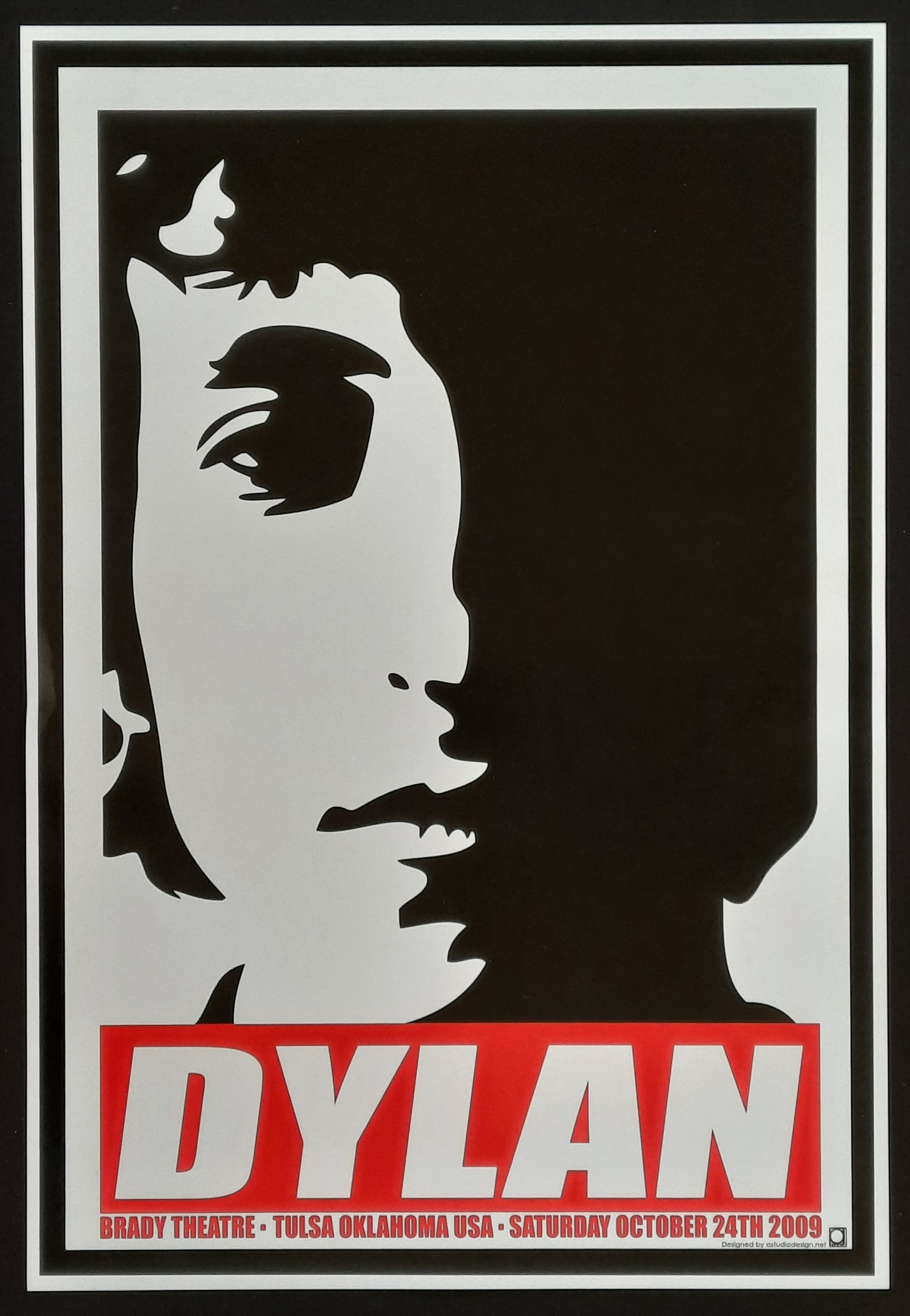 BOB DYLAN 2009 Gig Poster Brady Theatre Tulsa Oklahoma Okt 24th