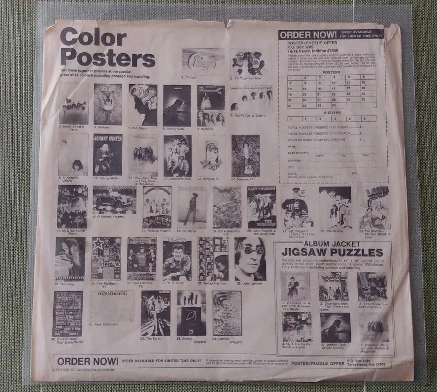 SANTANA Lee Conklin Original Advertising Poster "Lion" used for 1st Santana 1970 LP / CBS Special Products SIGNED BY CONKLIN!