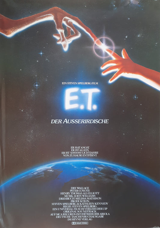 E.T. THE EXTRA-TERRESTRIAL 1982 Steven Spielberg German 2-Sheet Movie Poster 33 x 46 SUBWAY POSTER ROLLED Design by John Alvin