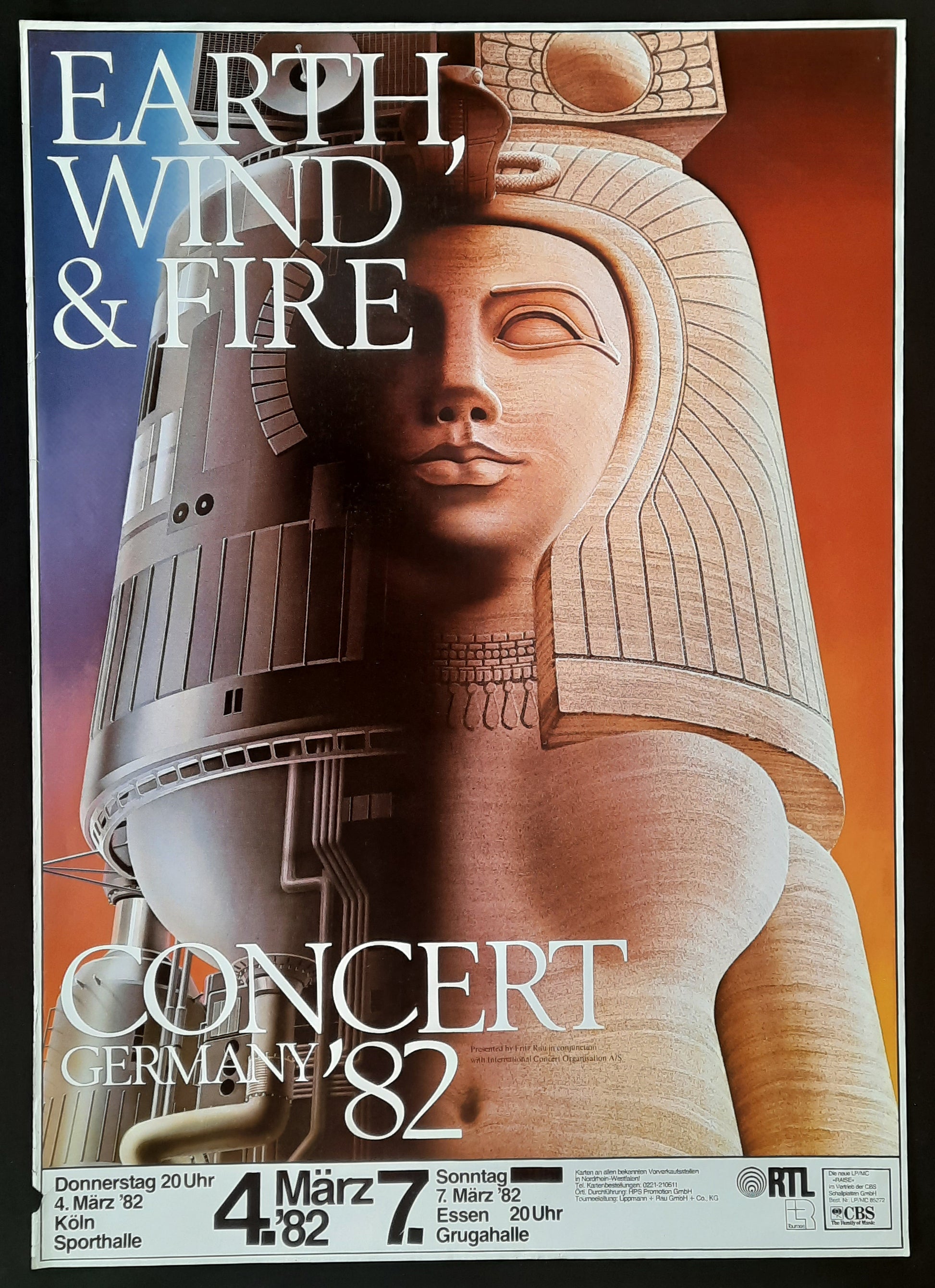 EARTH WIND & FIRE Original Concert Poster March 4, 1982 Cologne Germany 1