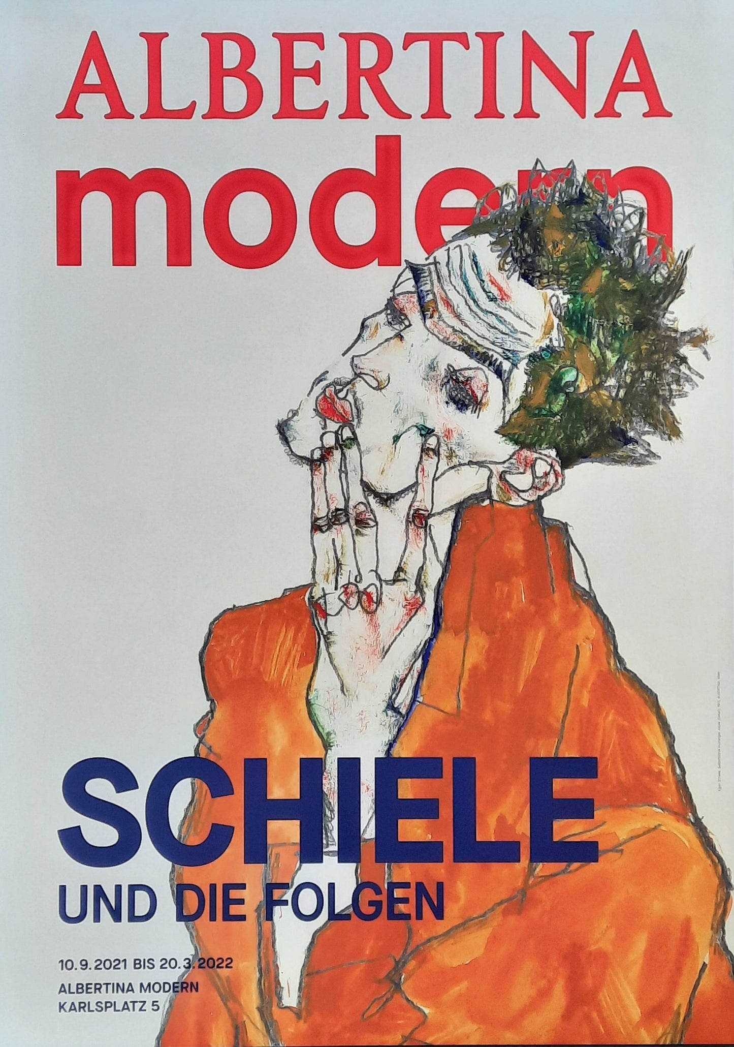 EGON SCHIELE Original Exhibition Poster 2021 Albertina Vienna Austria