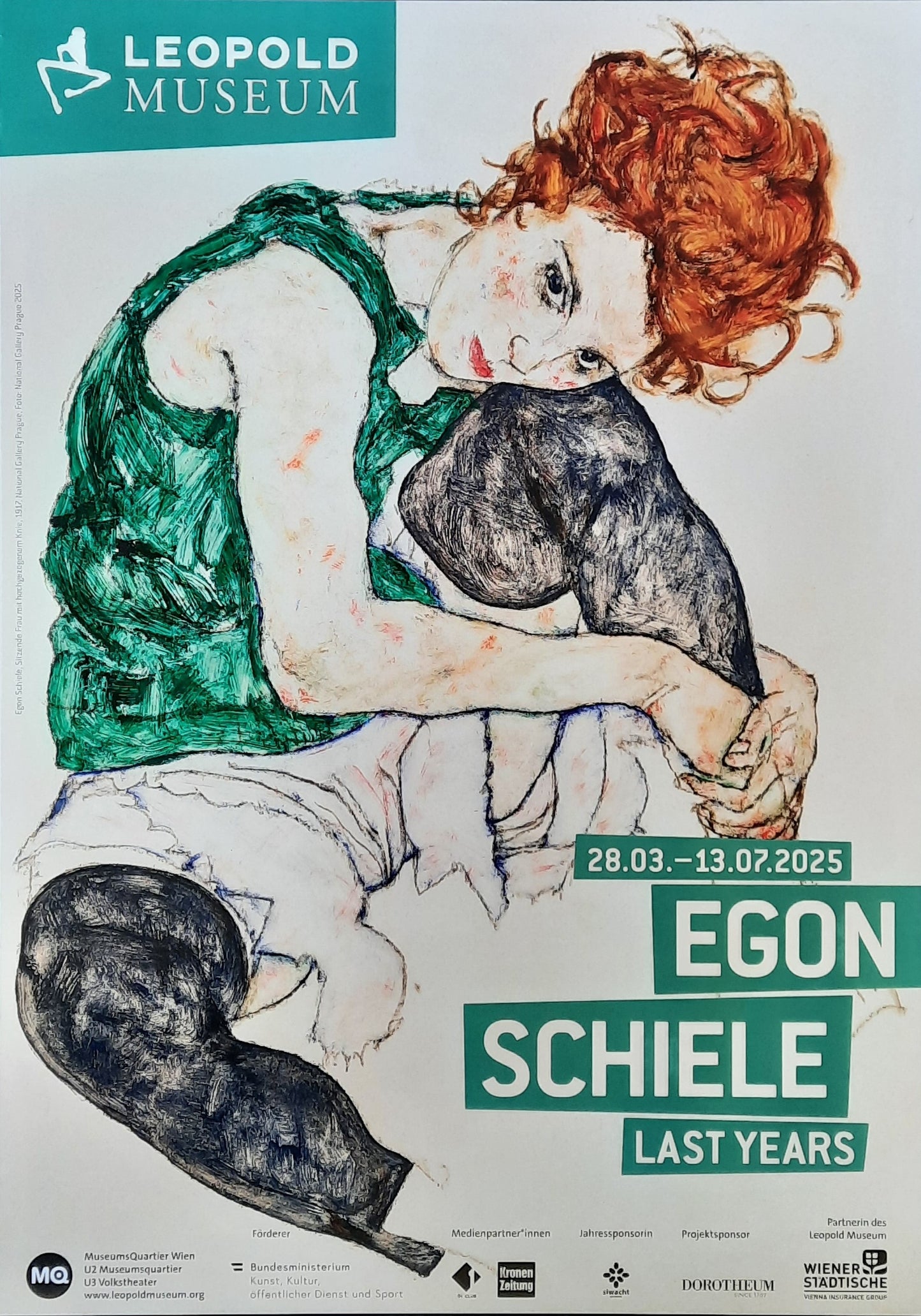 EGON SCHIELE Original Exhibition Poster 2025 Leopold Museum Vienna Austria EDITH