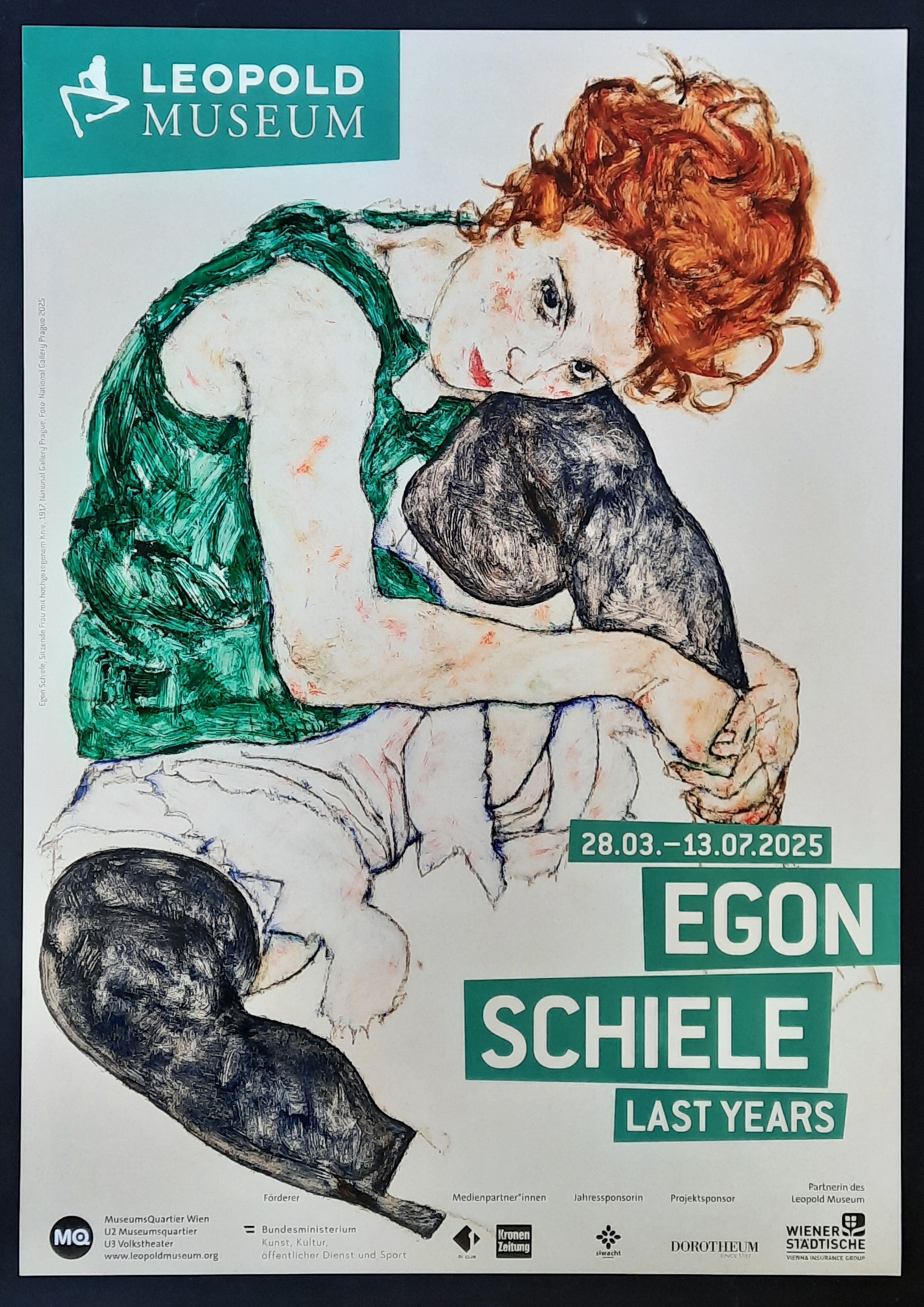 額縁 Egon Schiele vintage poster EGON SCHIELE Original Exhibition Poster 2025 Vienna Austria