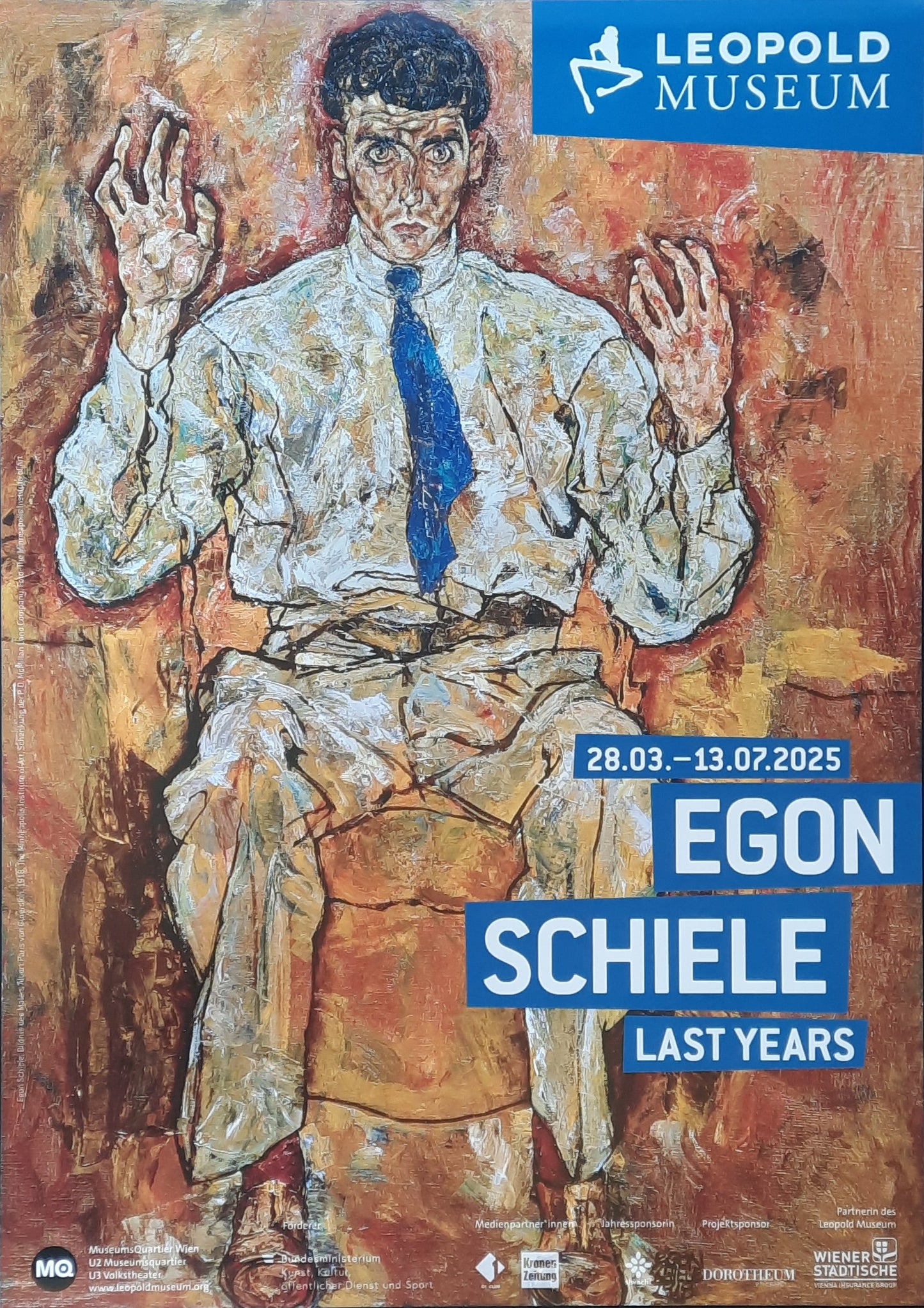 EGON SCHIELE Original Exhibition Poster 2025 Leopold Museum Vienna Austria GÜTERSLOH I