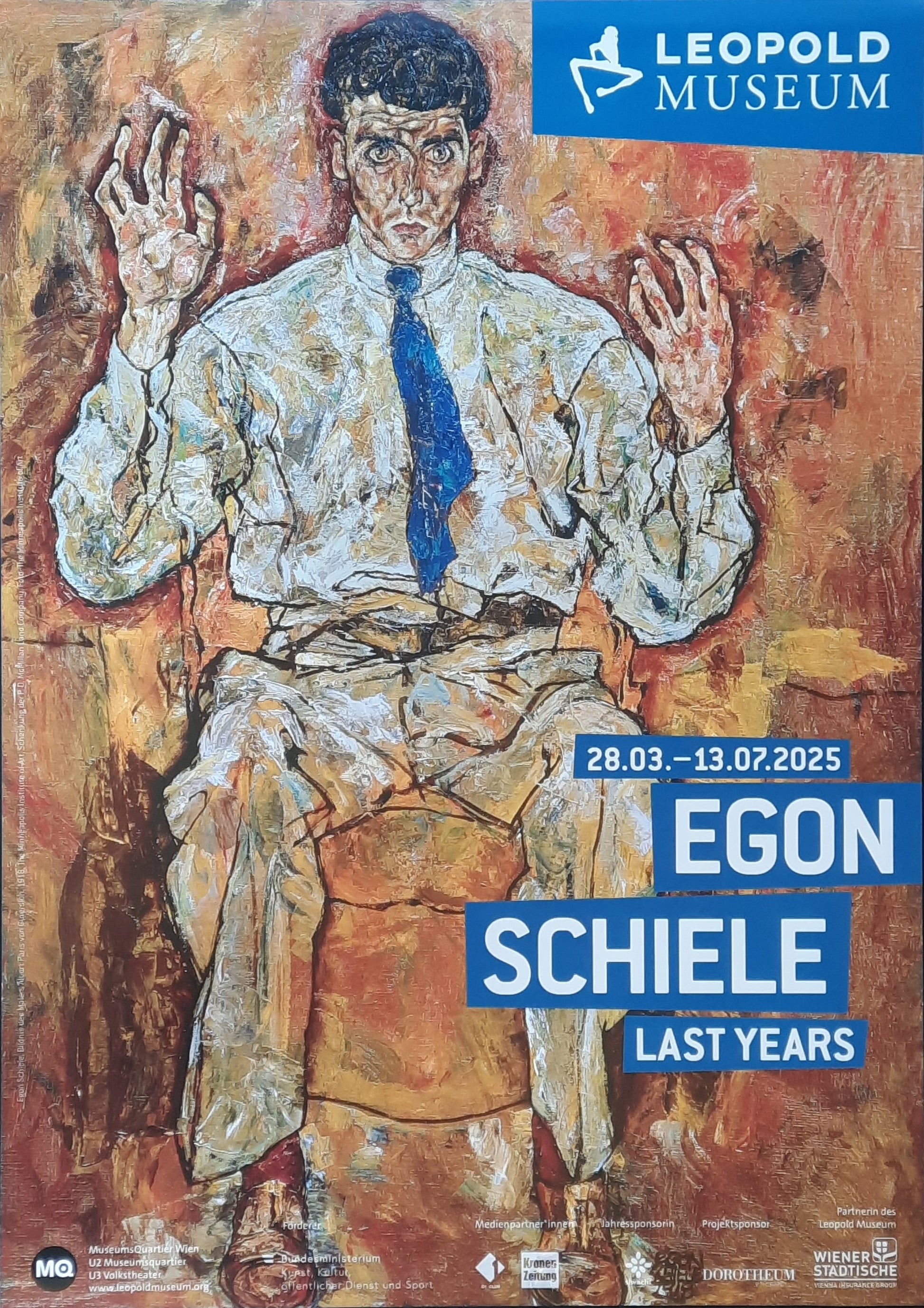 EGON SCHIELE Original Exhibition Poster 2025 Leopold Museum Vienna Austria GÜTERSLOH I