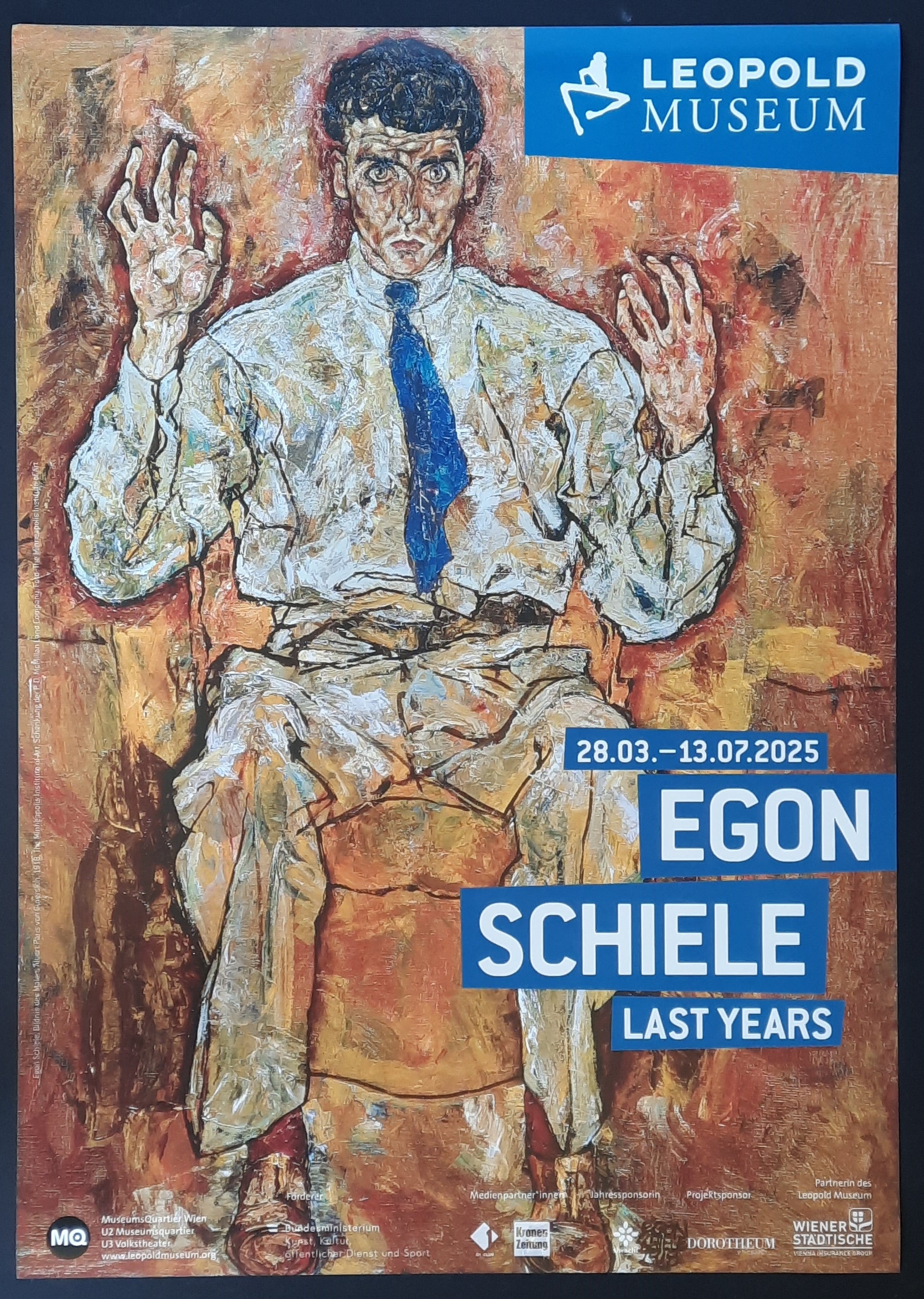 EGON SCHIELE Original Exhibition Poster 2025 Leopold Museum Vienna Austria GÜTERSLOH I
