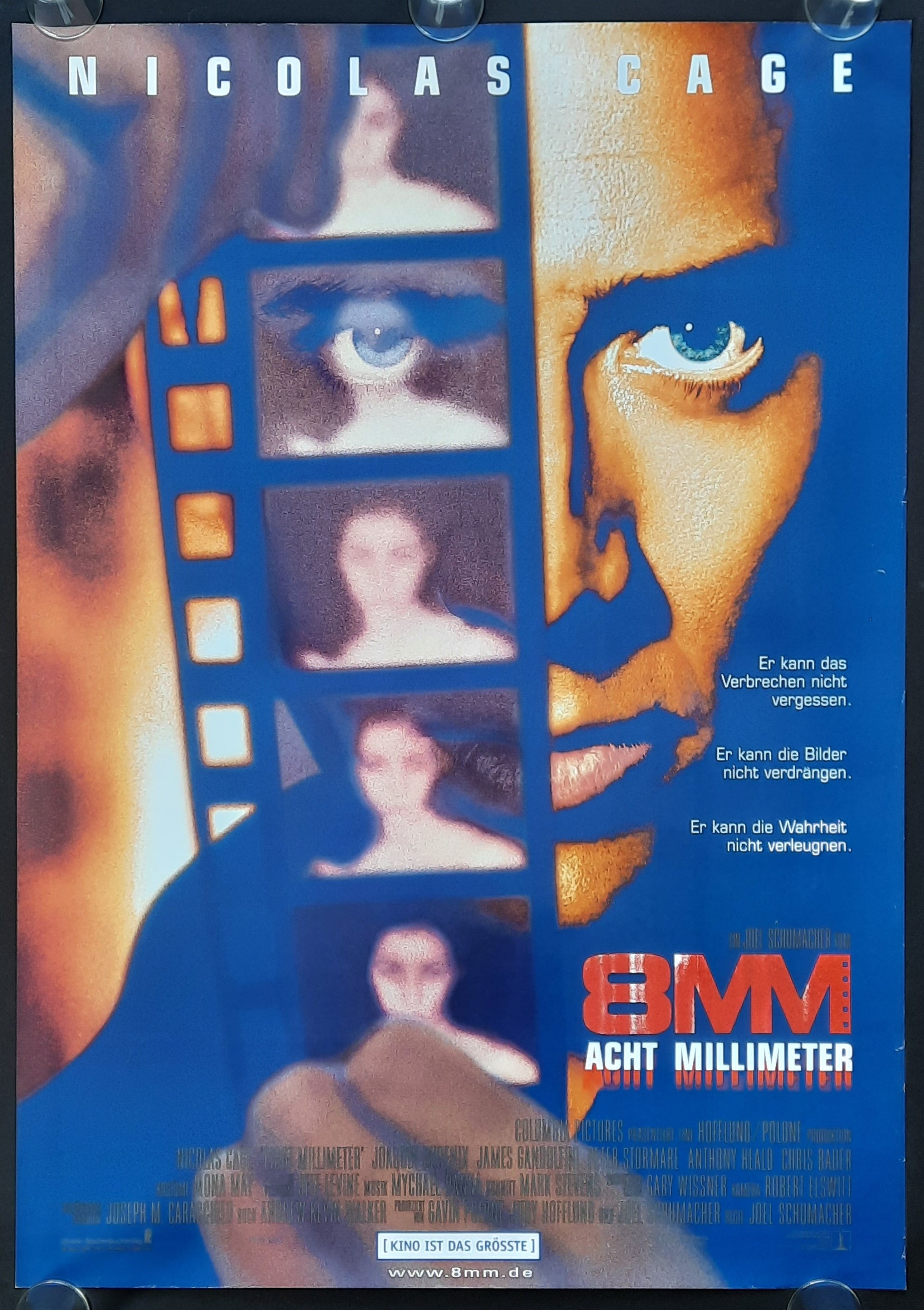 EIGHT MILLIMETER 8MM  Original Movie Poster 1999 Nicholas Cage German 1-Sheet ROLLED