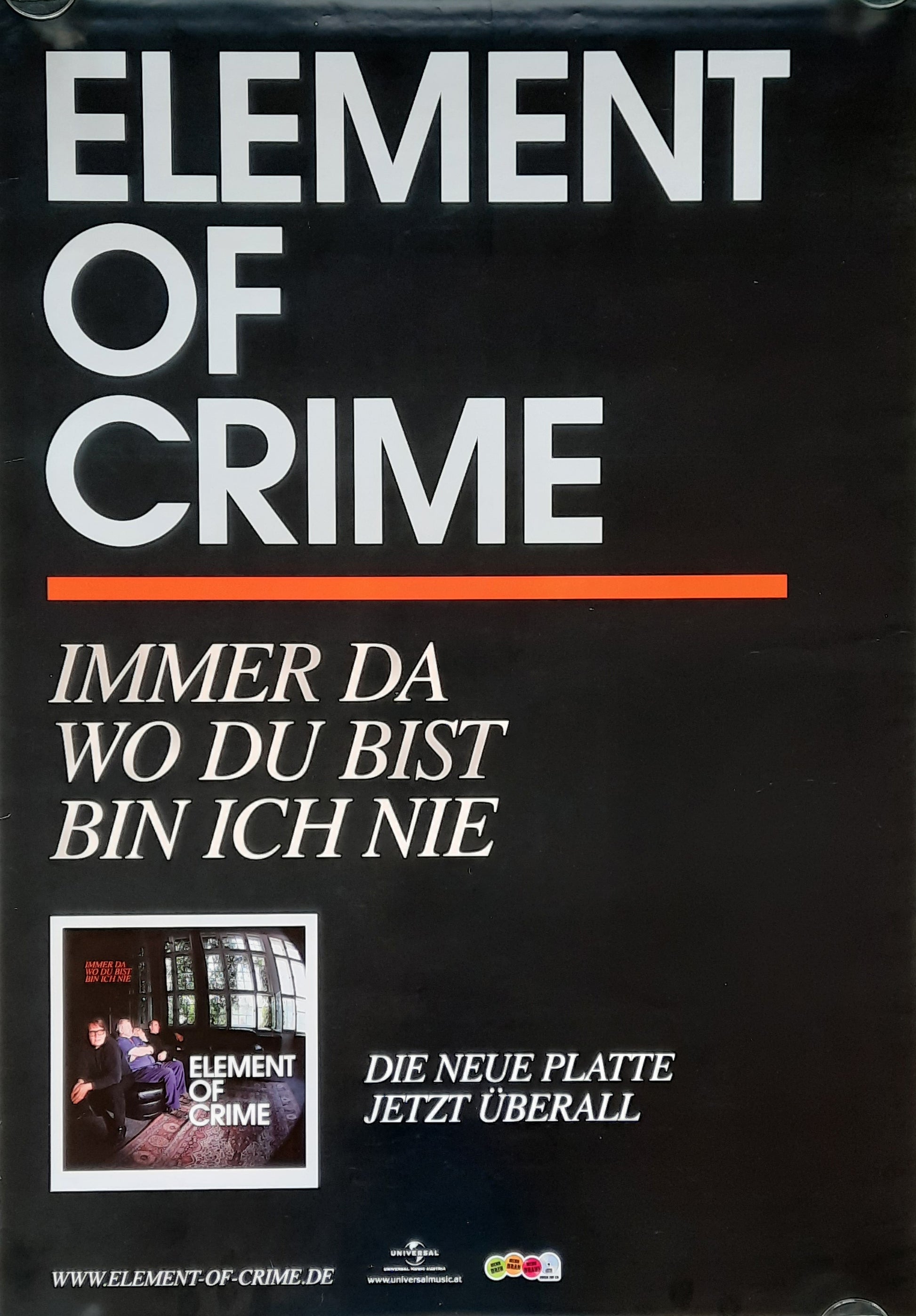 ELEMENT OF CRIME Original Promotion Poster - 2009 Album "Immer da..."
