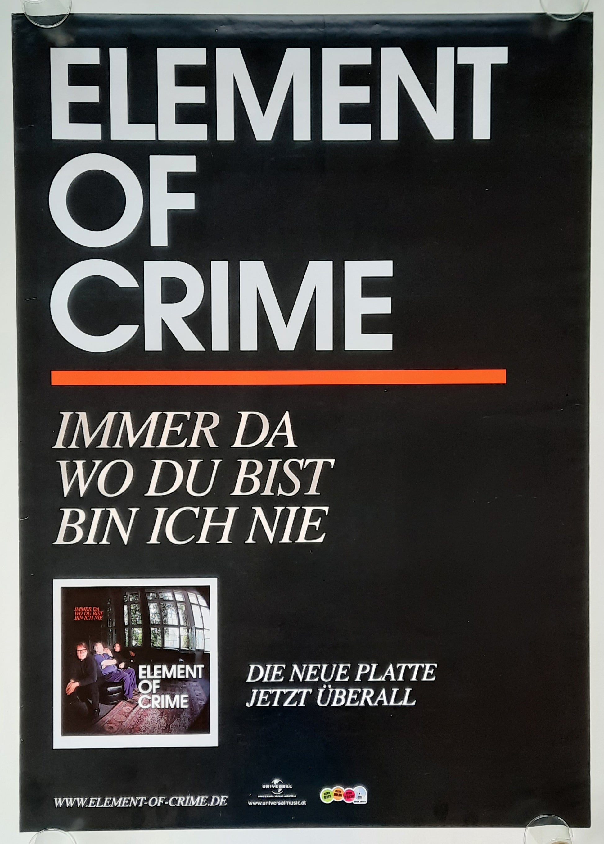 ELEMENT OF CRIME Original Promotion Poster - 2009 Album "Immer da..." 1