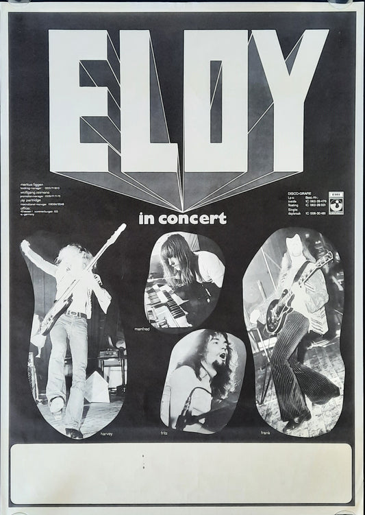 ELOY Original Concert Poster 1975 Germany Europe 1