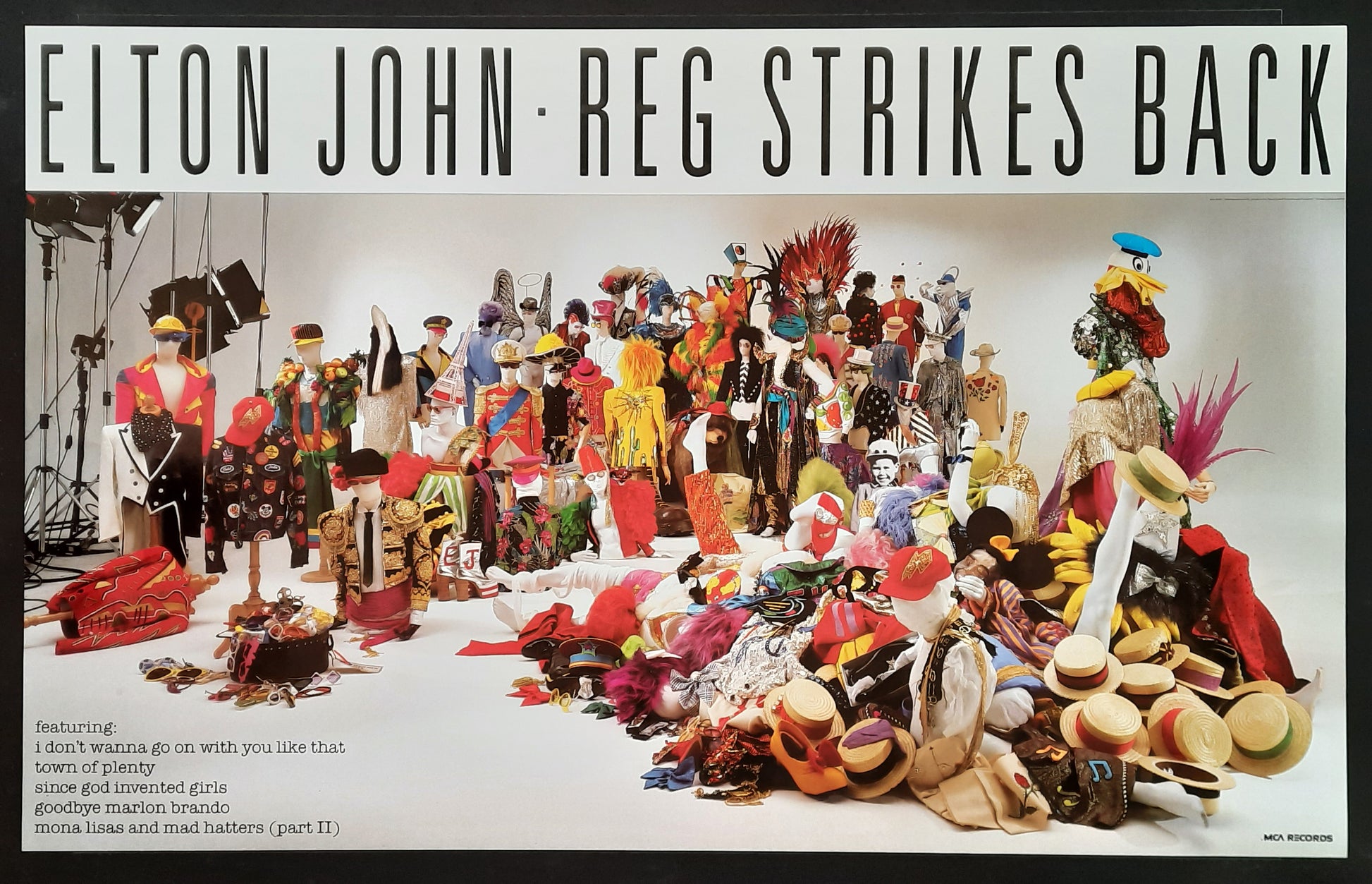 ELTON JOHN 1988 Original Promotion Poster - 1988 Album "Reg Strikes Back" 1