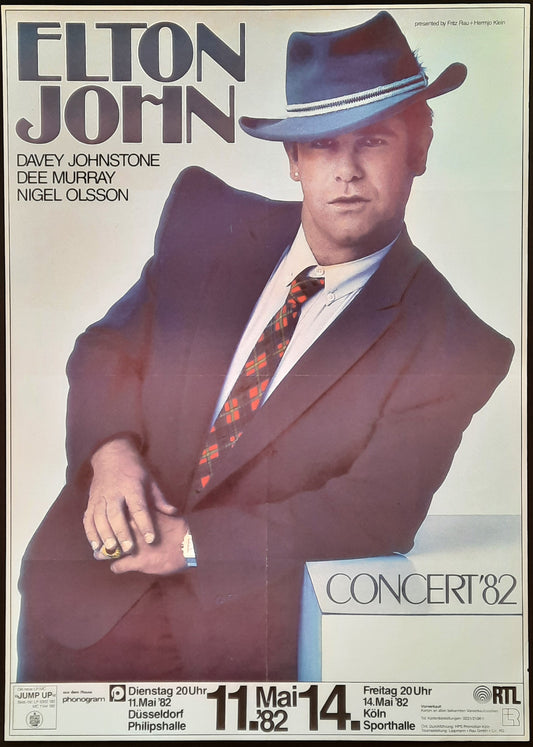 ELTON JOHN Original Concert Poster May 11, 1982 Cologne Germany