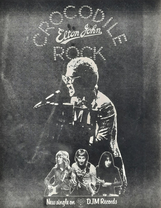 ELTON JOHN Original Press Ad/Poster - 1972 Single "Crocodile Rock"