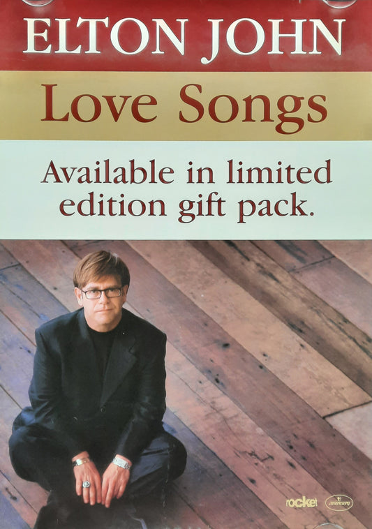 ELTON JOHN Original Promotion Poster - 1995 Album "Love Songs"