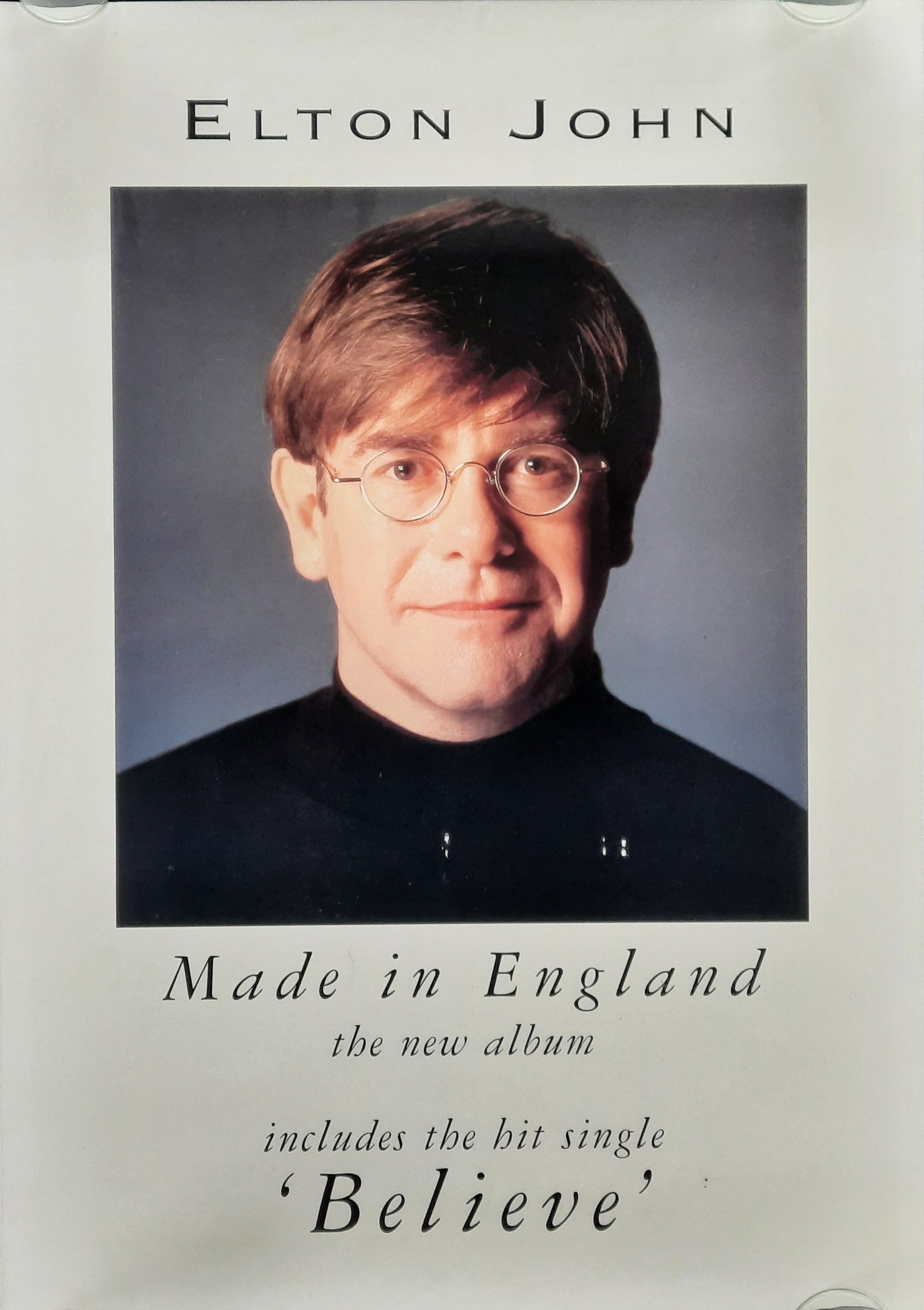 ELTON JOHN Original Promotion Poster - 1995 Album "Made in England"