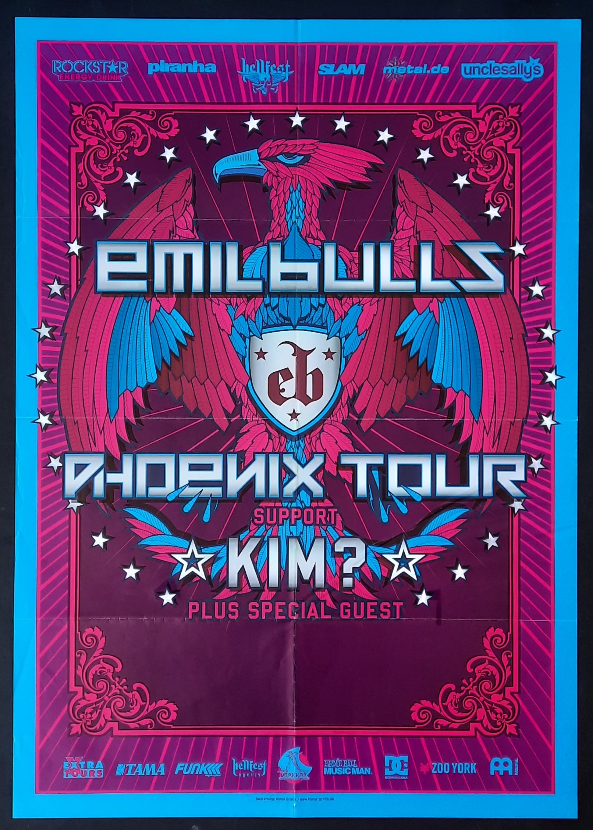 EMIL BULLS Original Concert Poster 2010 PHOENIX TOUR Europe