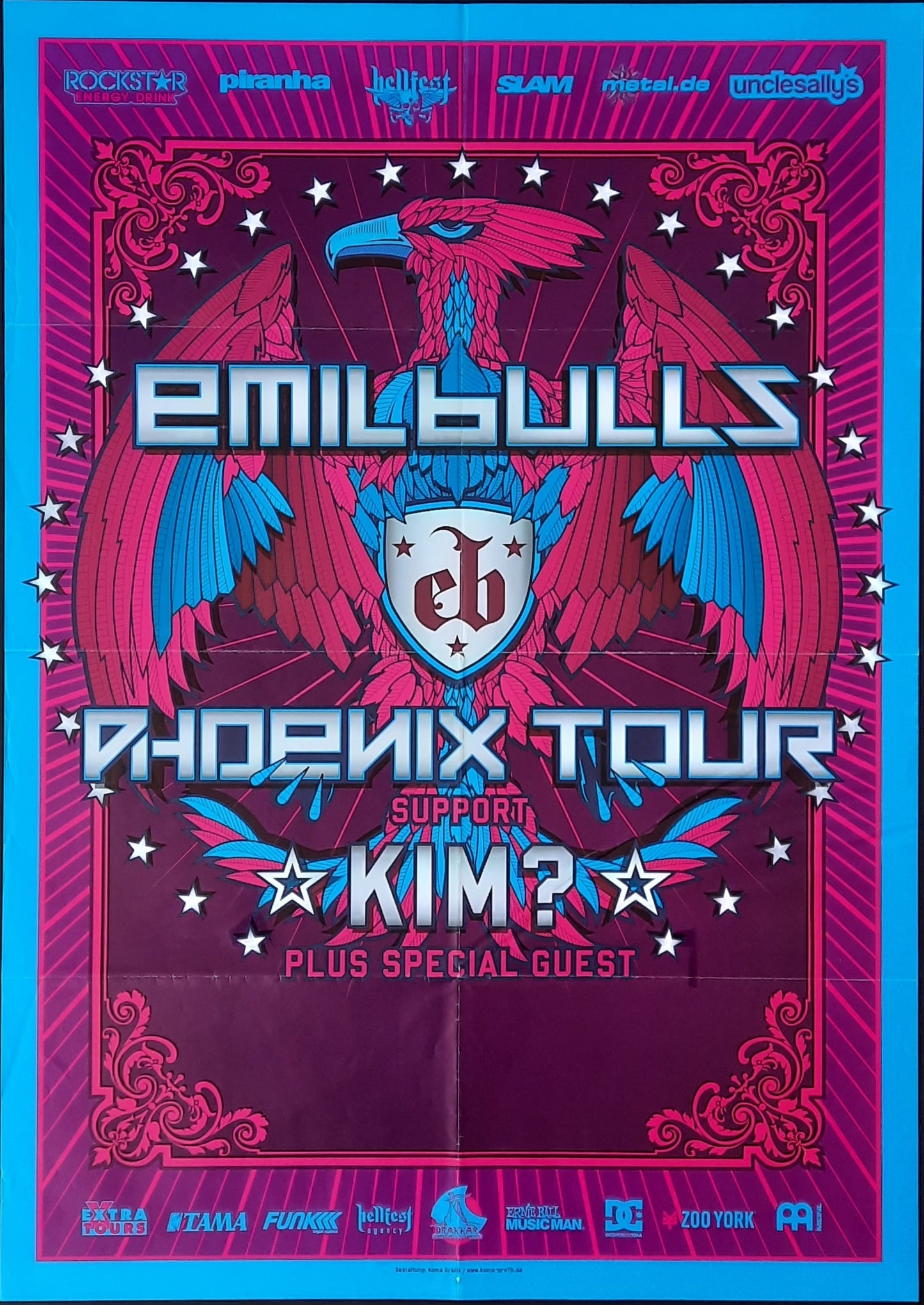 EMIL BULLS Original Concert Poster 2010 PHOENIX TOUR Europe